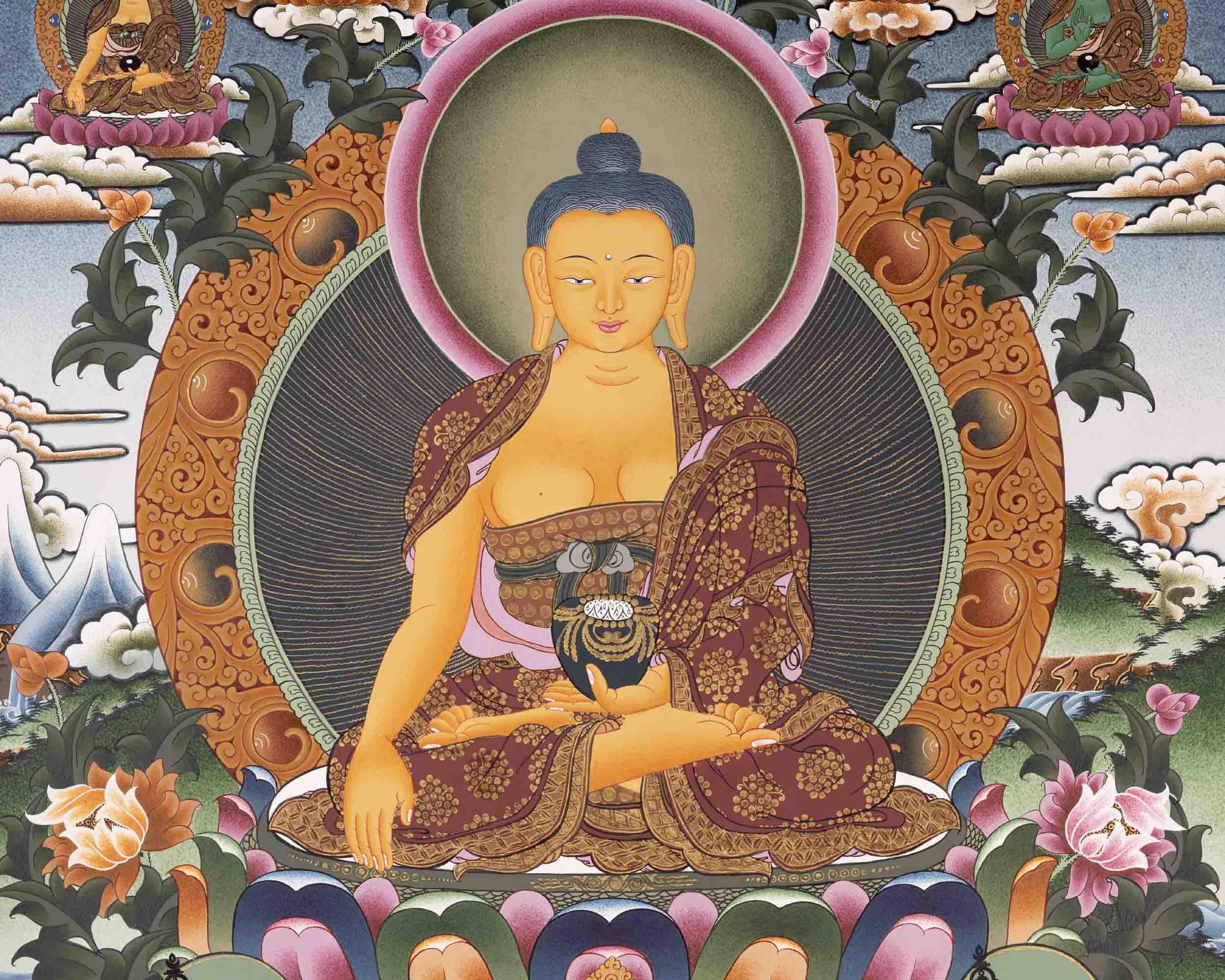 Shakyamuni Buddha Thangka | Yoga Meditation Canvas Art