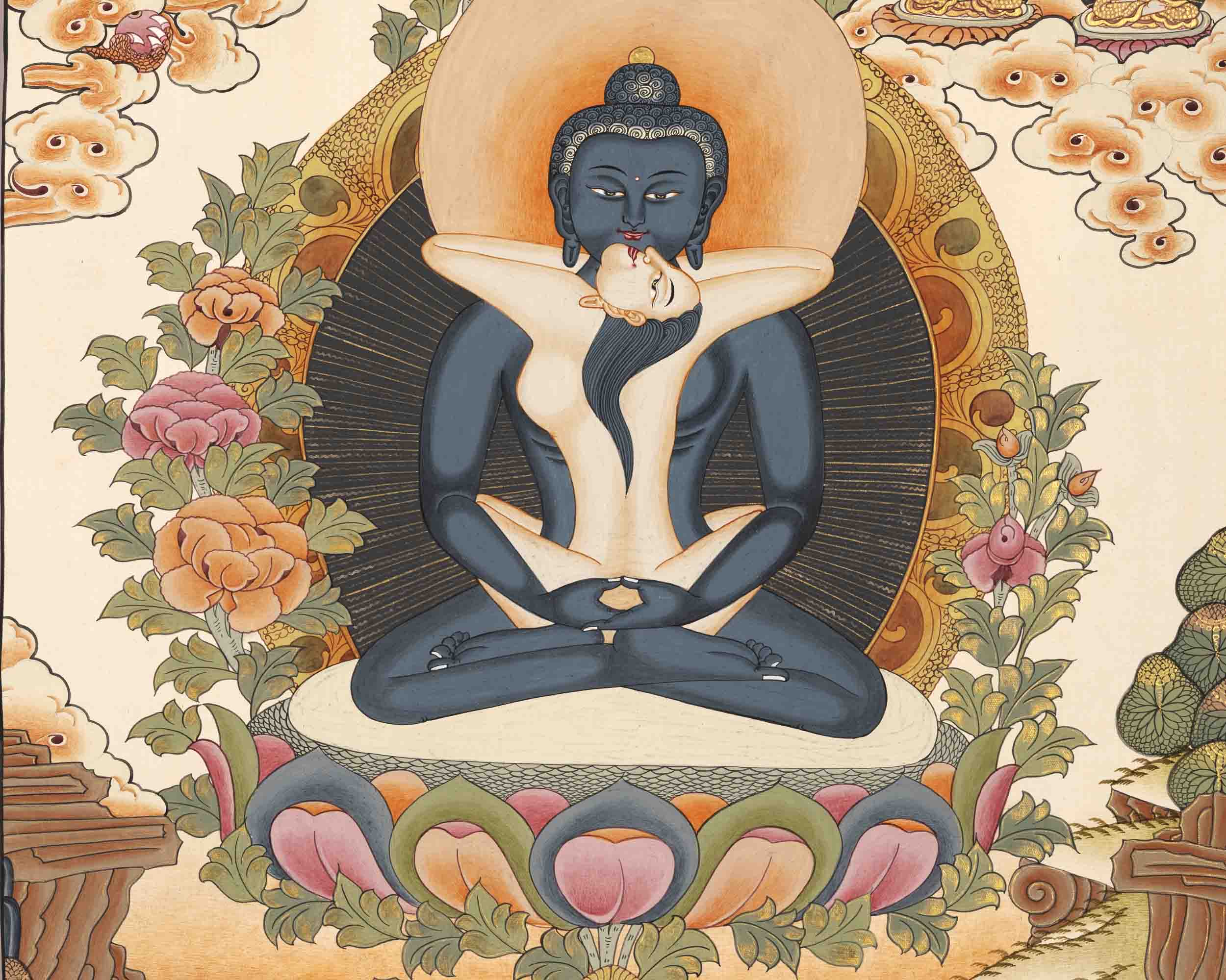 Yab Yum Buddha Thangka | Religious Painting