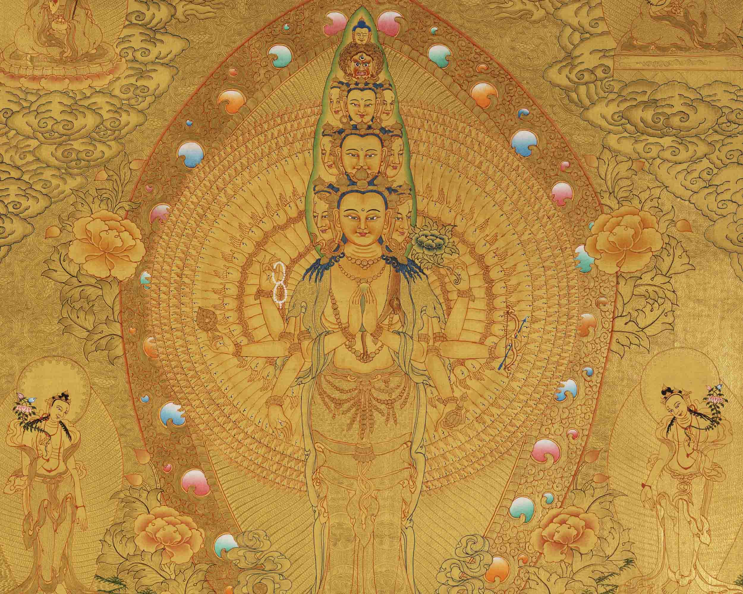 1000 Armed Avalokiteshvara Thangka | Gift For Buddhist