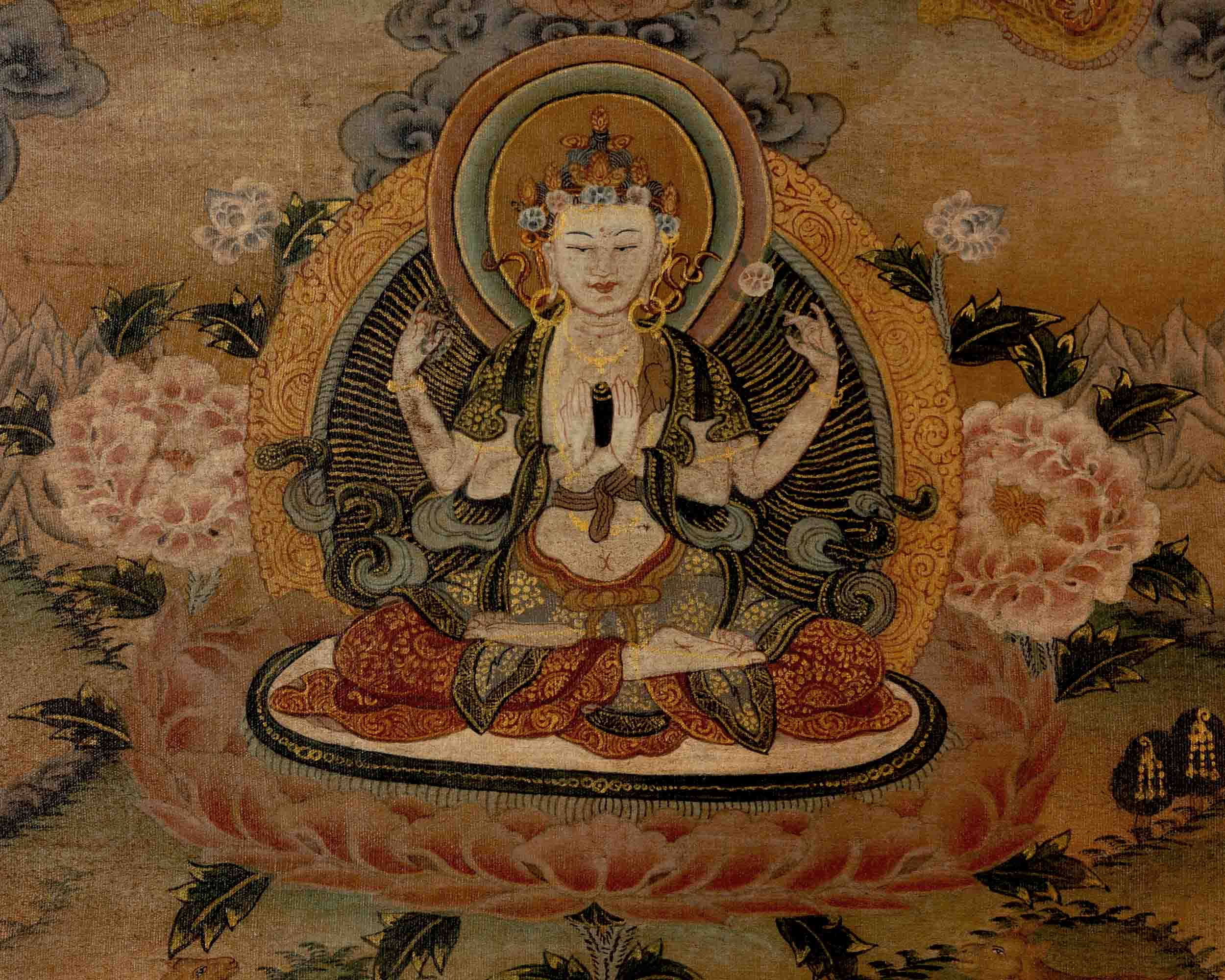 Chengrezig Avalokitesvara Thangka | Wall Decoration Painting