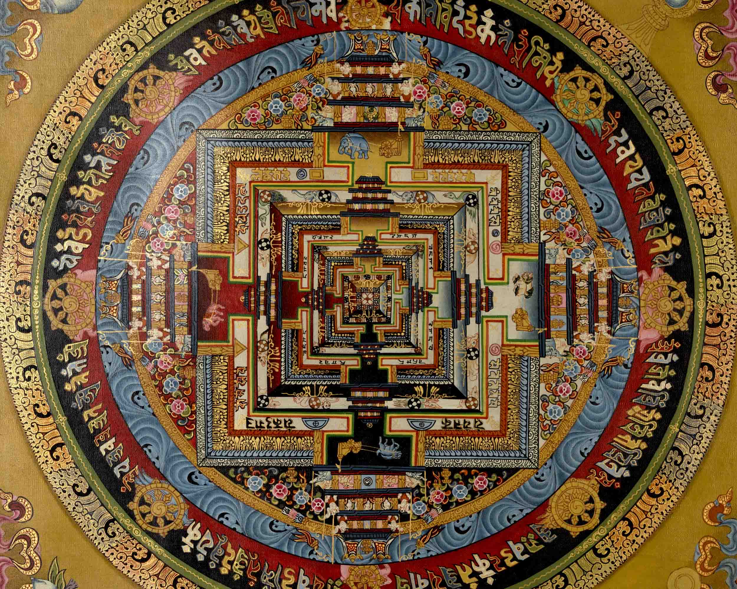 Kalachakra Mandala | Traditional Tibetan Thangka | Wall Decors