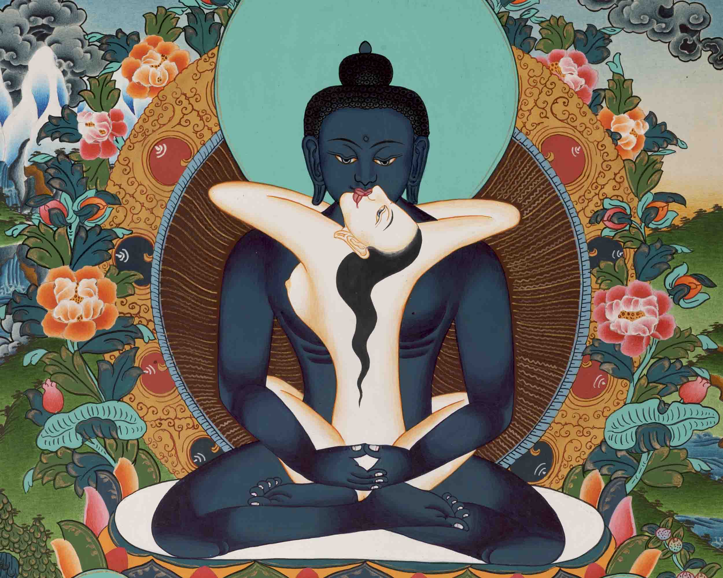 Samantabhadra Thangka | Religious Buddhist Painting | Wall Decors