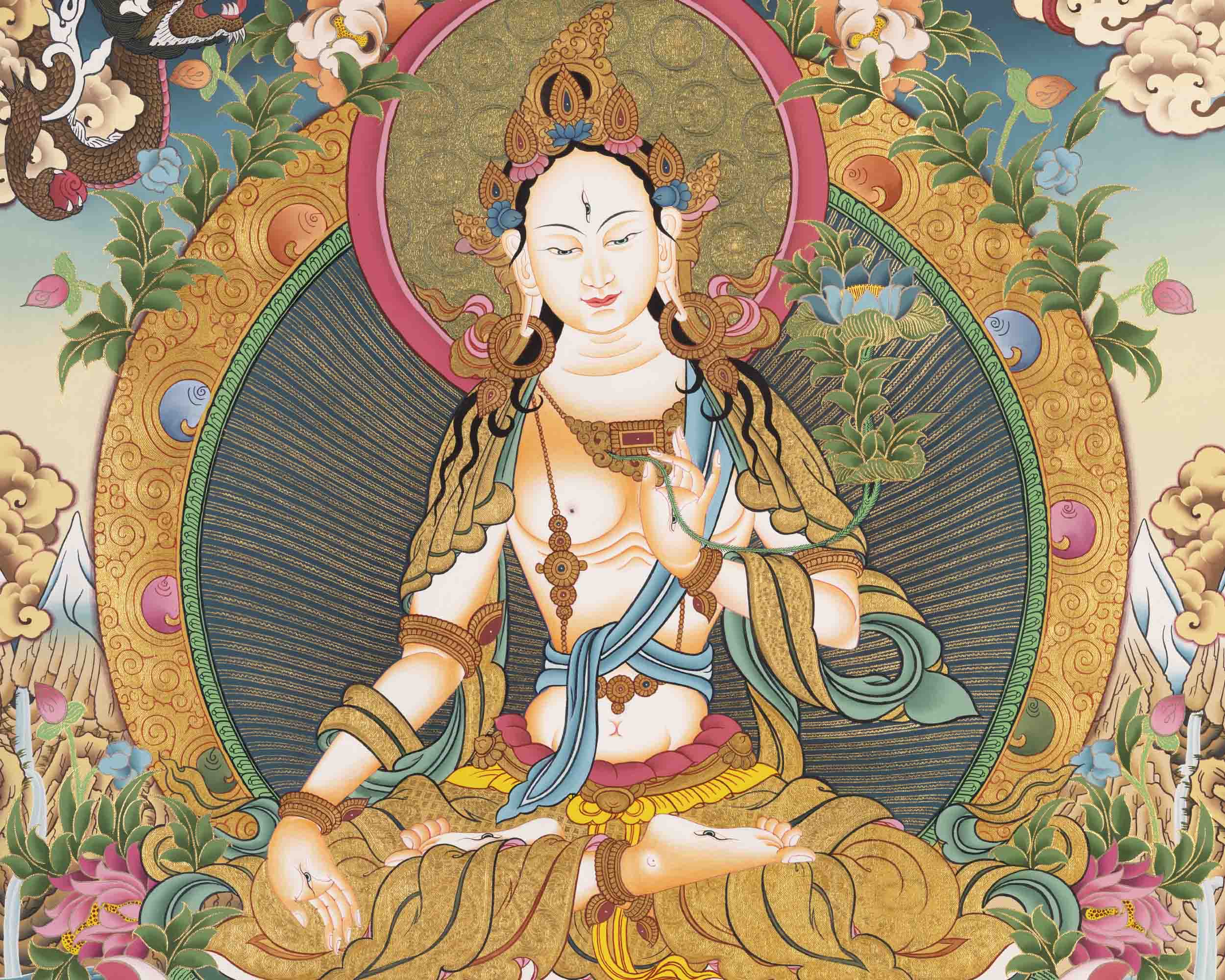 White Tara Art | Traditional Tibetan Art | Wall Decors