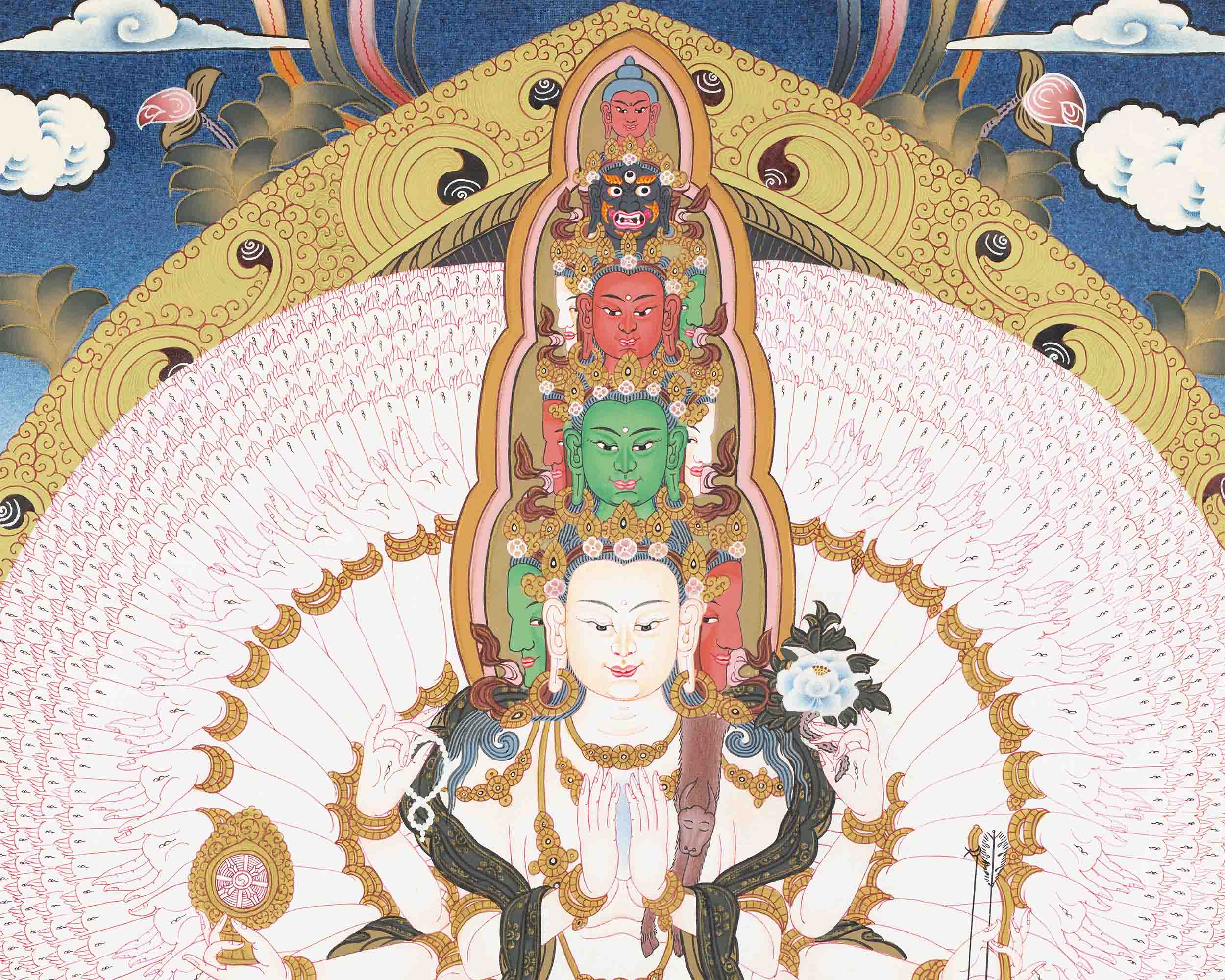 Tibetan 1000 Armed Avalokiteshvara | Thangka Art | Wall Decors