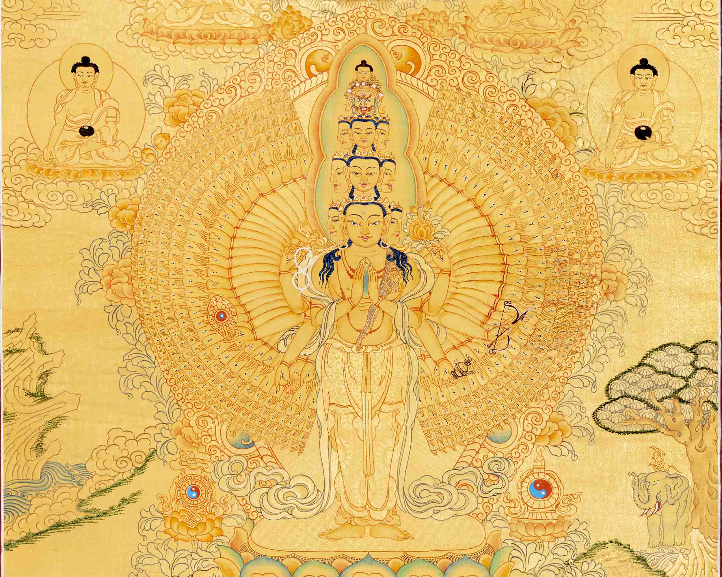 1000 Armed Avalokiteshvara Thangka | Wall Hanging Meditation Art