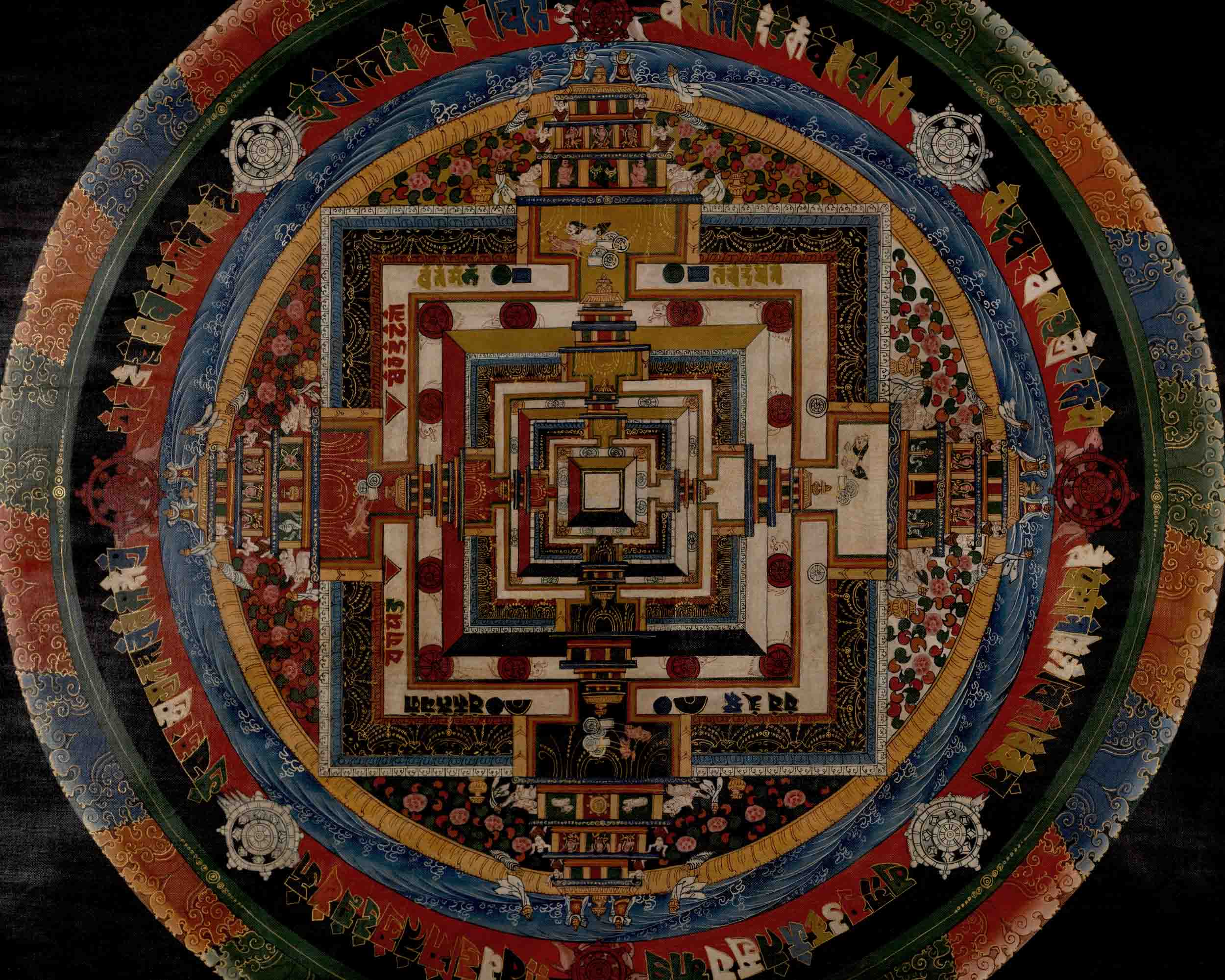 Kalachakra Mandala | Traditional Tibetan Thangka | Religious Wall Decors