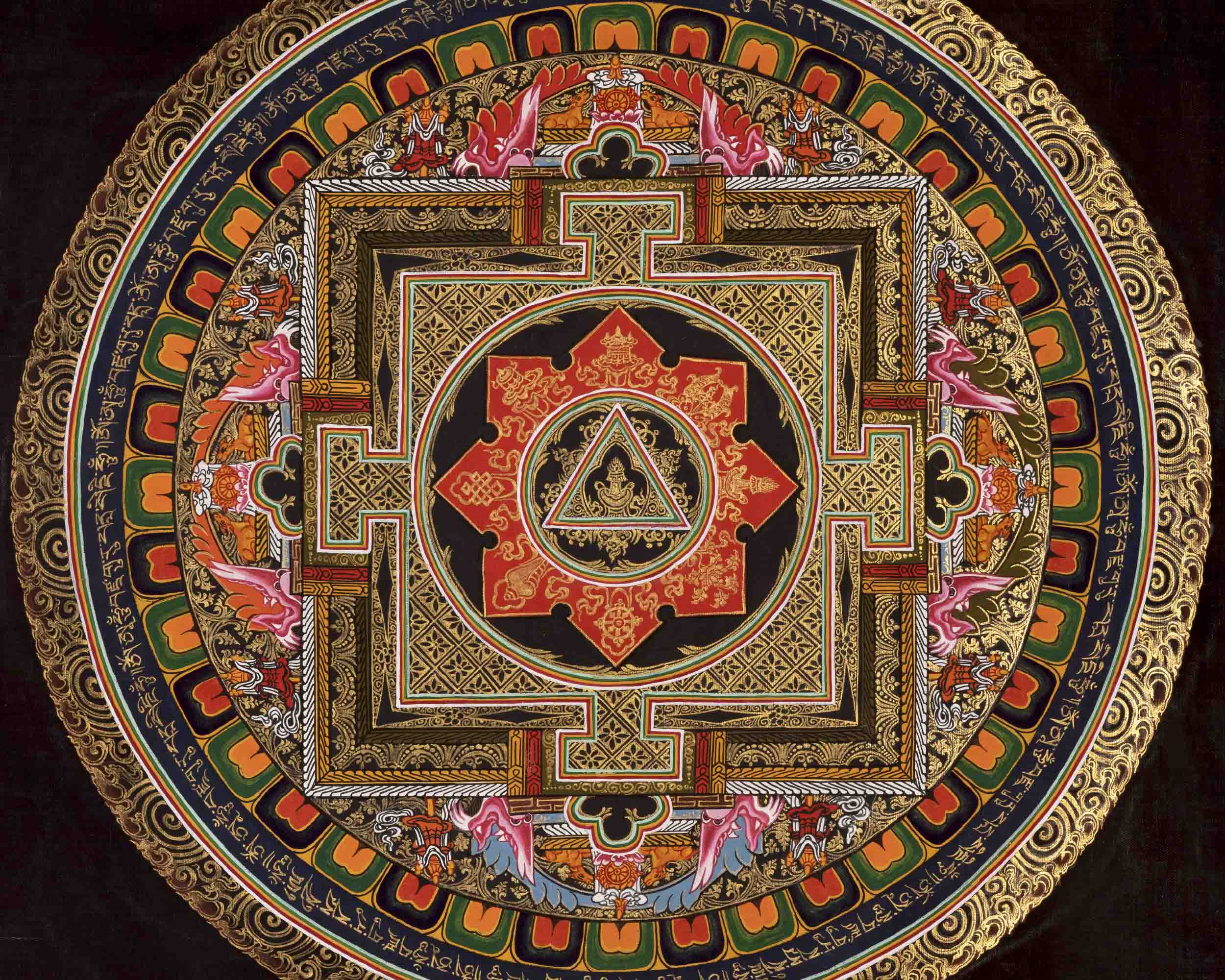Meditative Mandala Thangka | Traditional Tibetan Art | Wall Decors