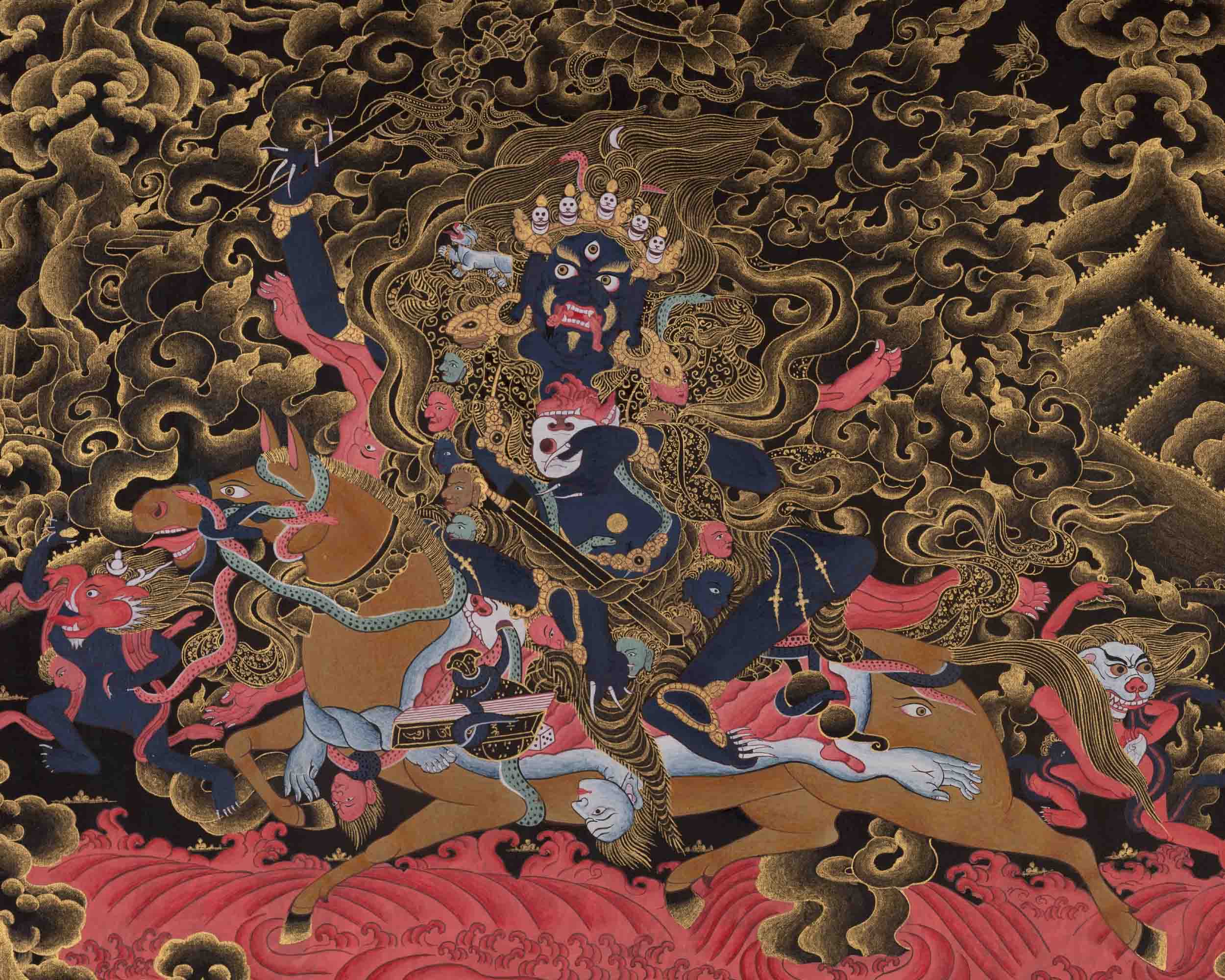 Palden Lhamo | Traditional Tibetan Thangka | Religious Wall Decors