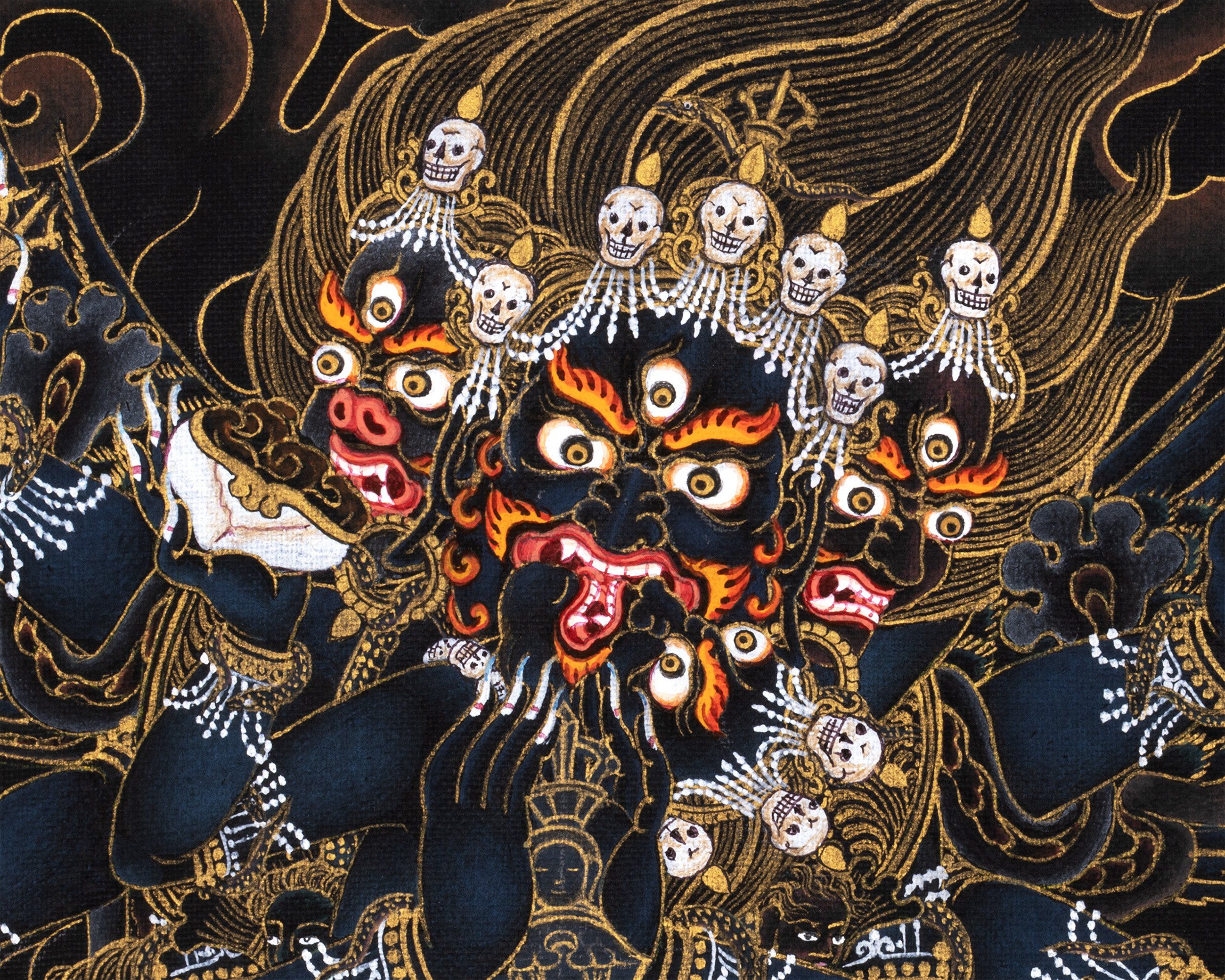 Vajrakilaya Thangka | Dorje Phurba | 24K Gold Tibetan Yidam Art