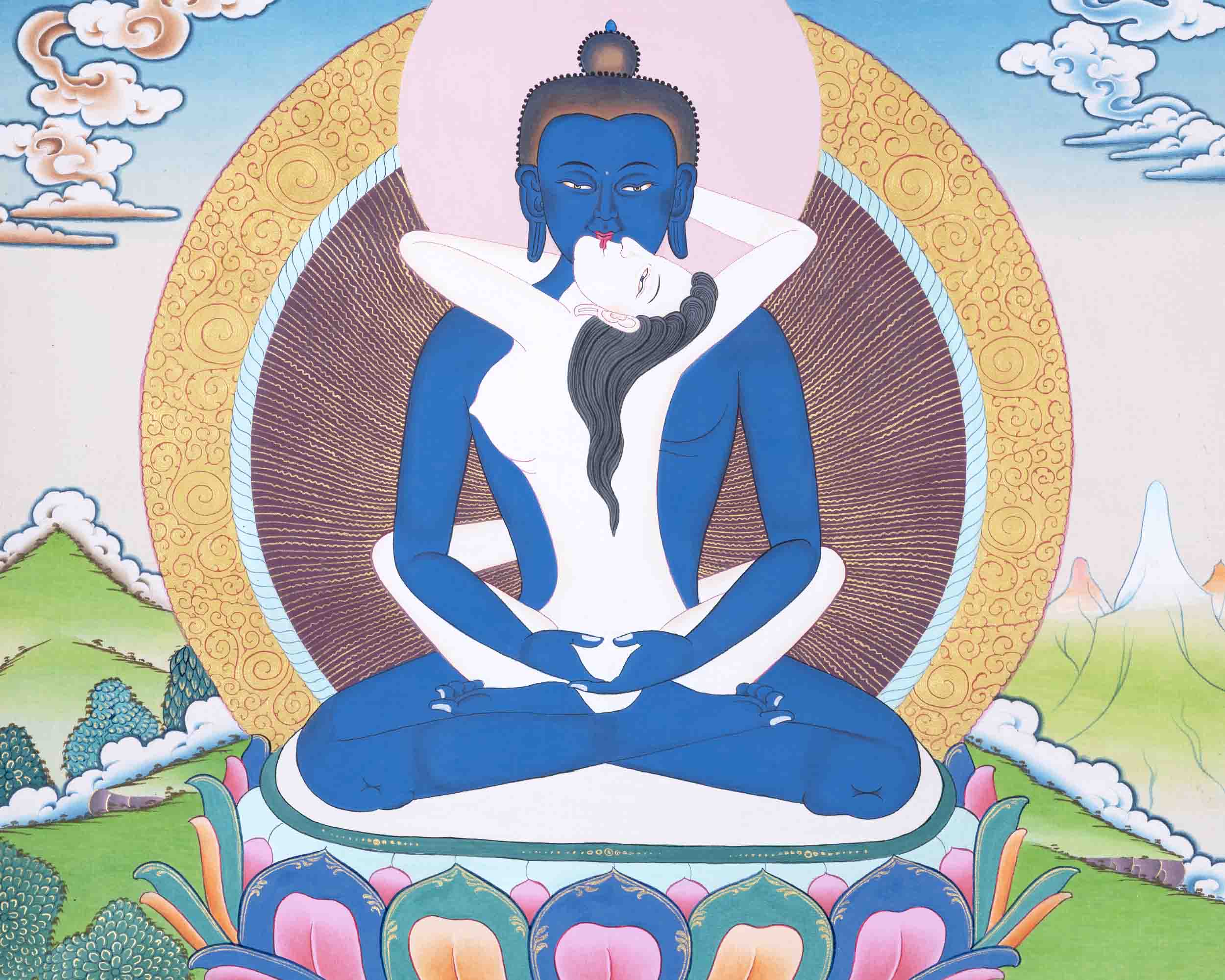Yab Yum Buddha Thangka | Samantabhadra | Traditional Wall Decors