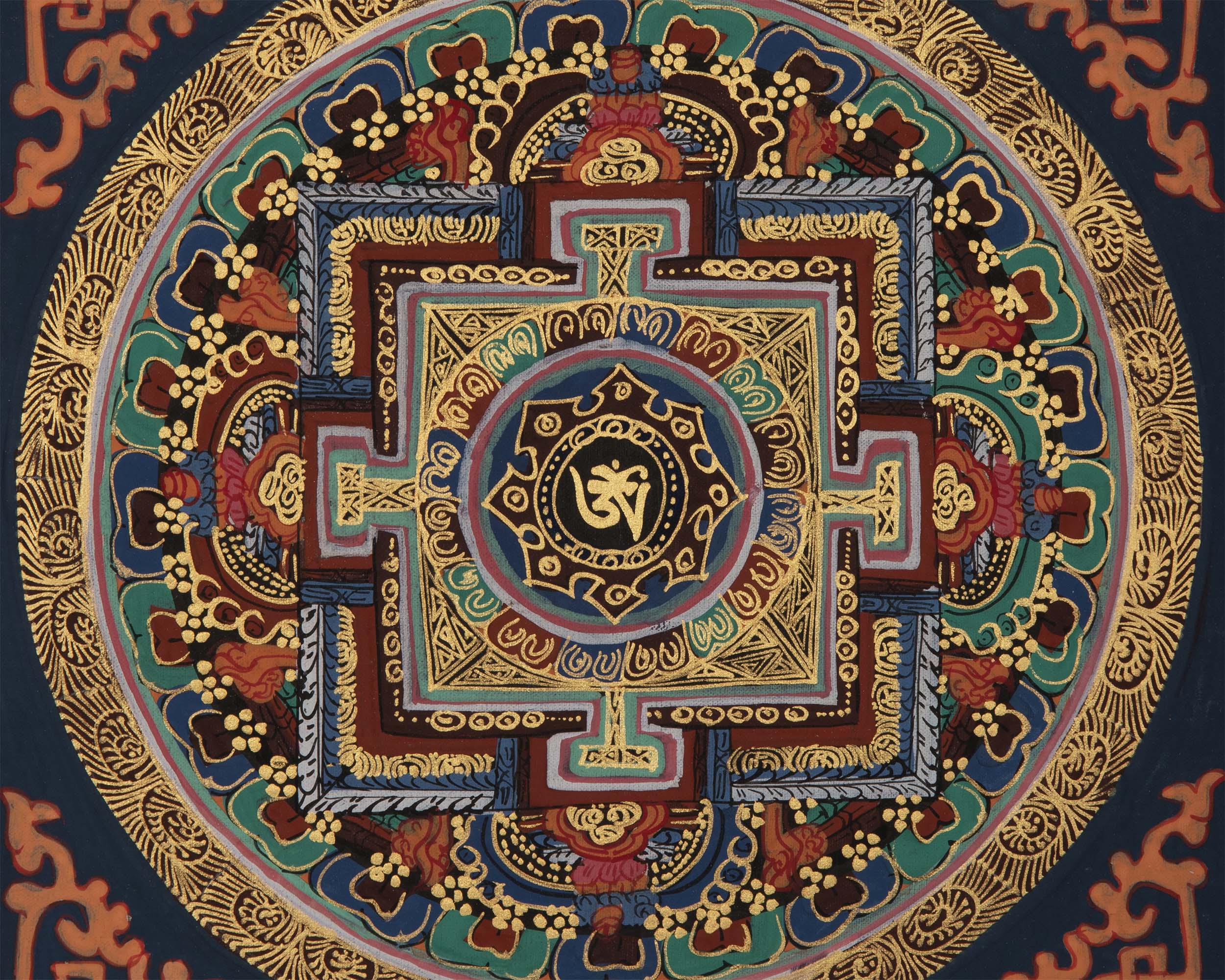 Mantra Mandala Thangka | Religious Buddhist Art
