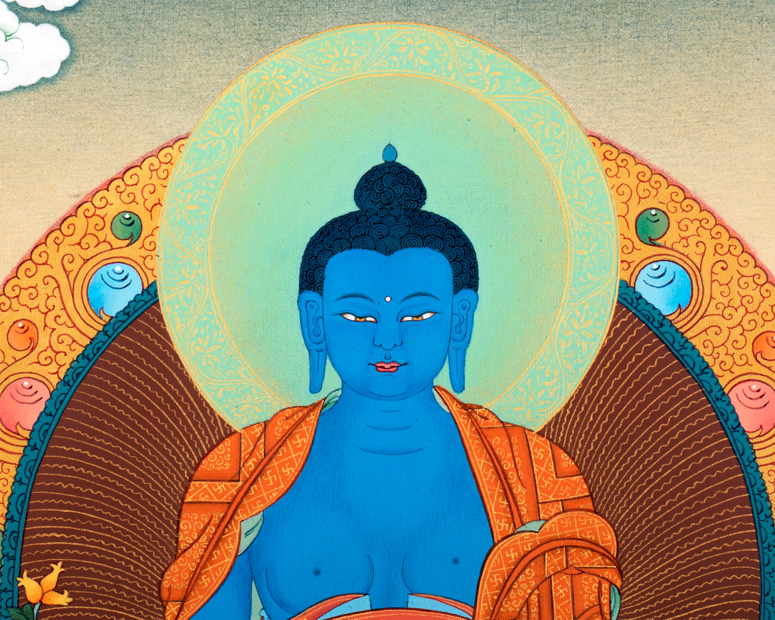 Medicine Buddha Thangka | Traditional 24K Gold Thangka Painting