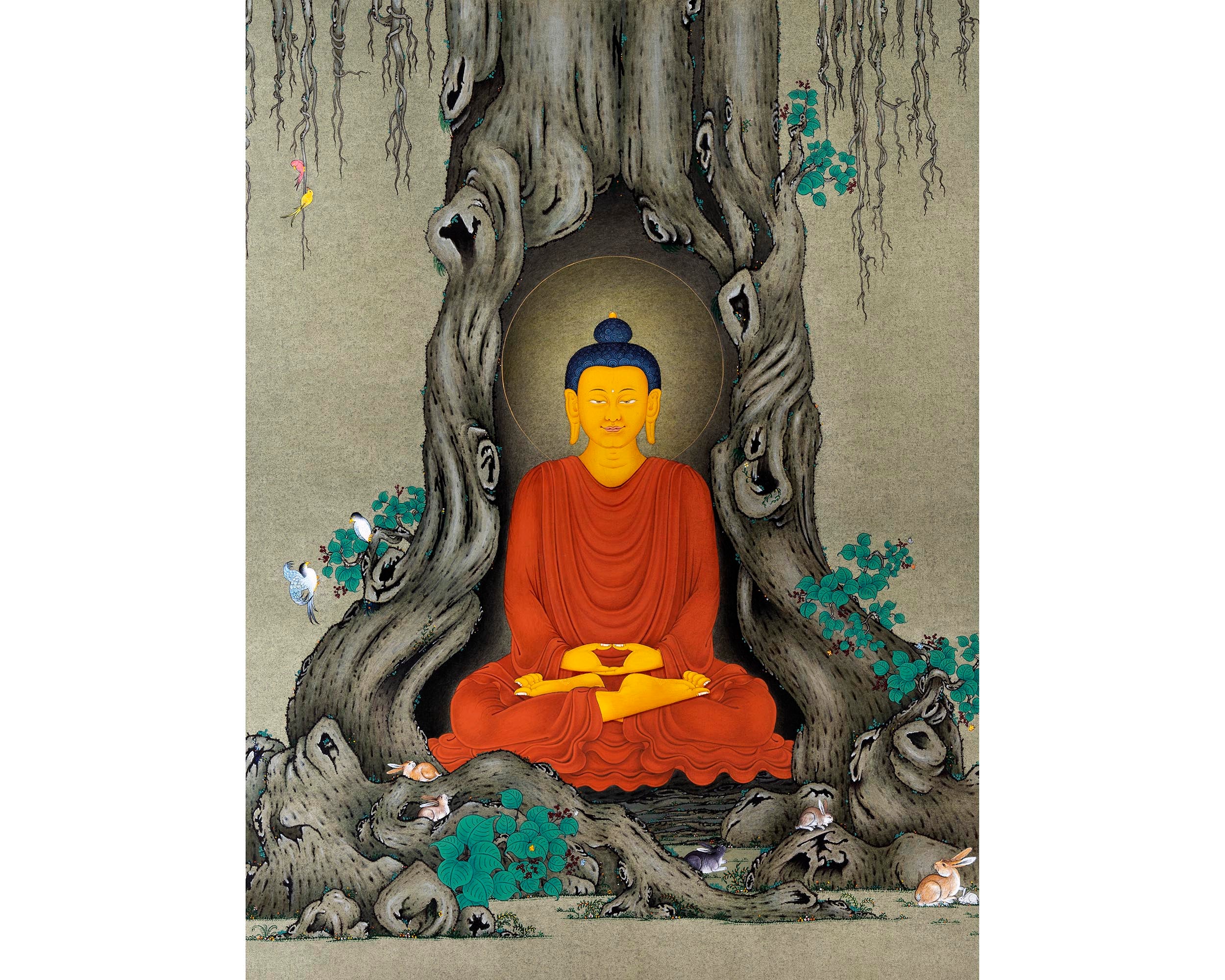 Happy Shakyamuni Buddha Thangka