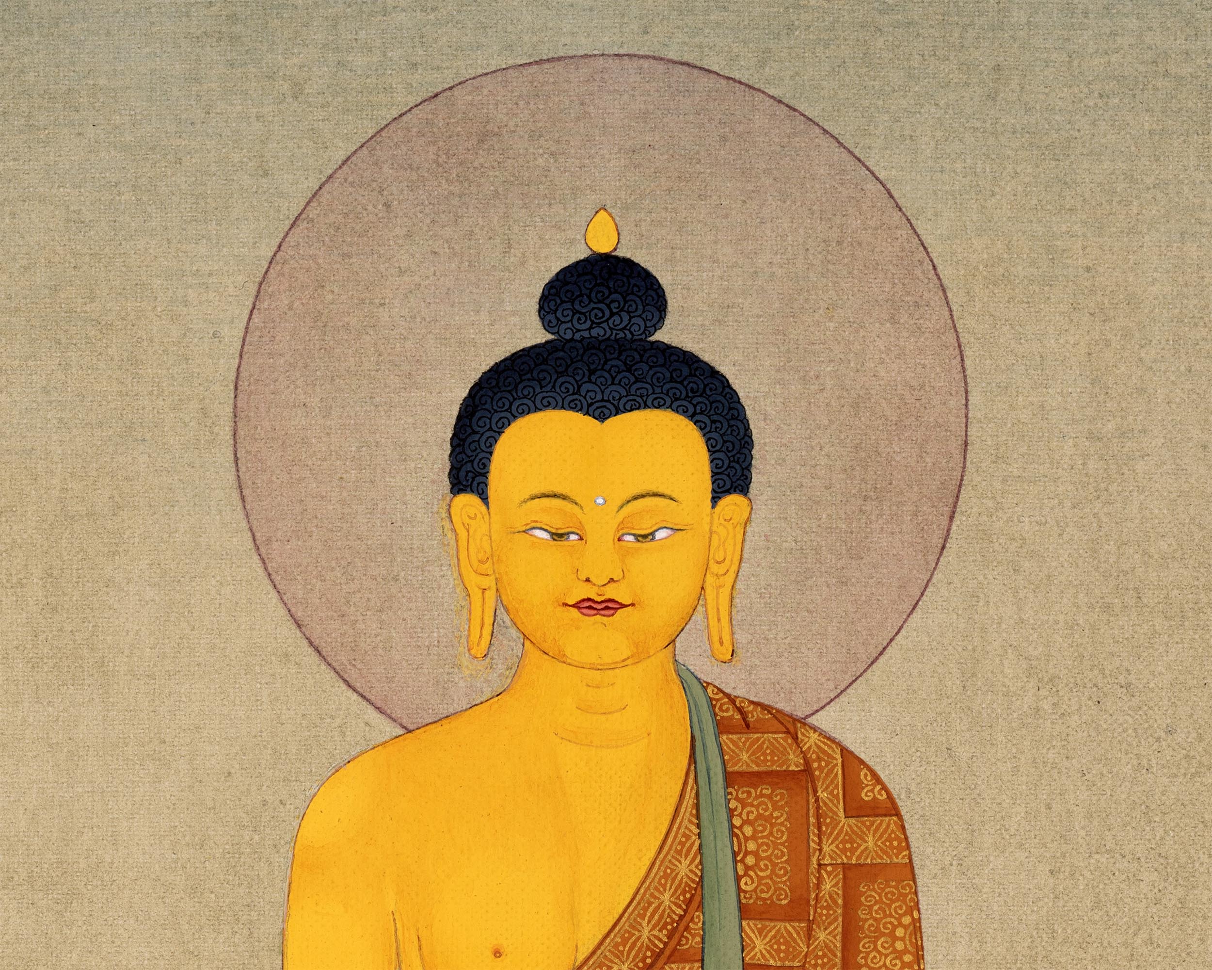 Shakyamuni Buddha Thangka | Classic Peaceful Buddha Thangka | Tibetan Art