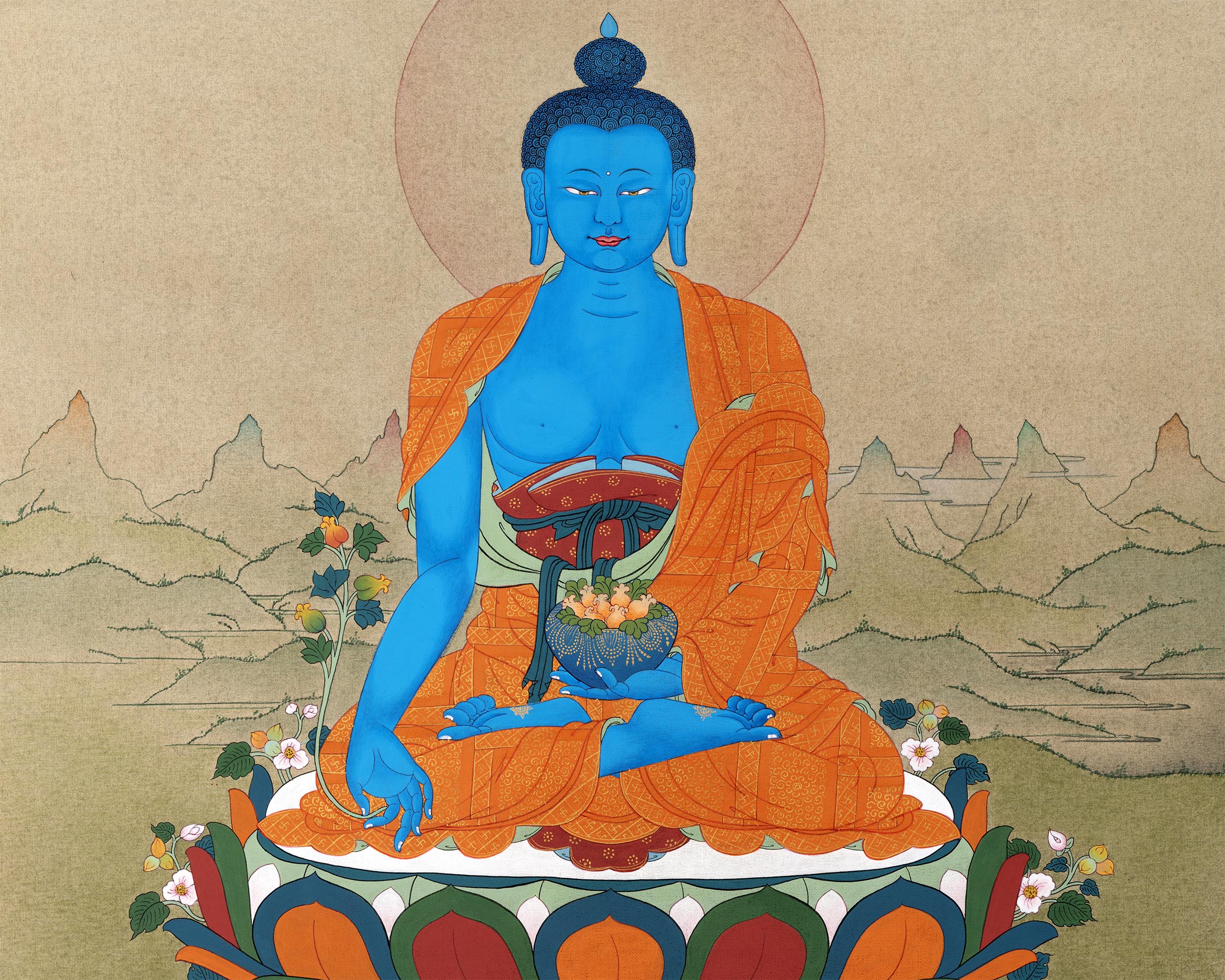 Medicine Buddha Thangka | Thanka Painting | Tibetan Traditional Art