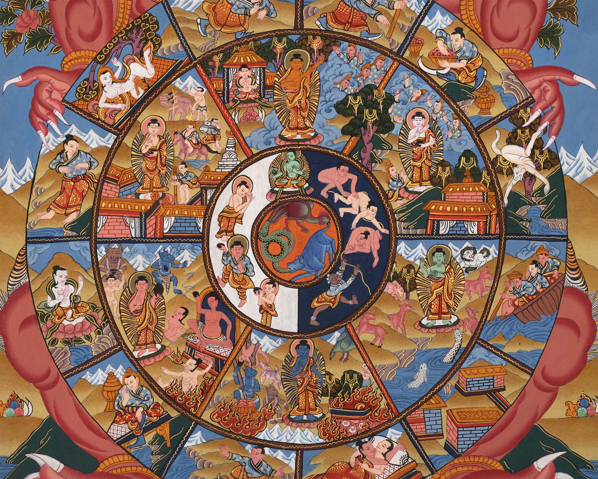 Wheel Of Life Bhavachakra | Buddhist Thangka