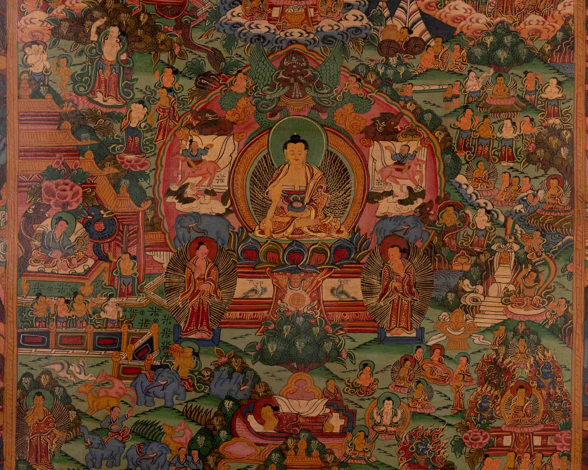 Life Story Of Buddha | Oil Varnished Thangka | Wall Decors