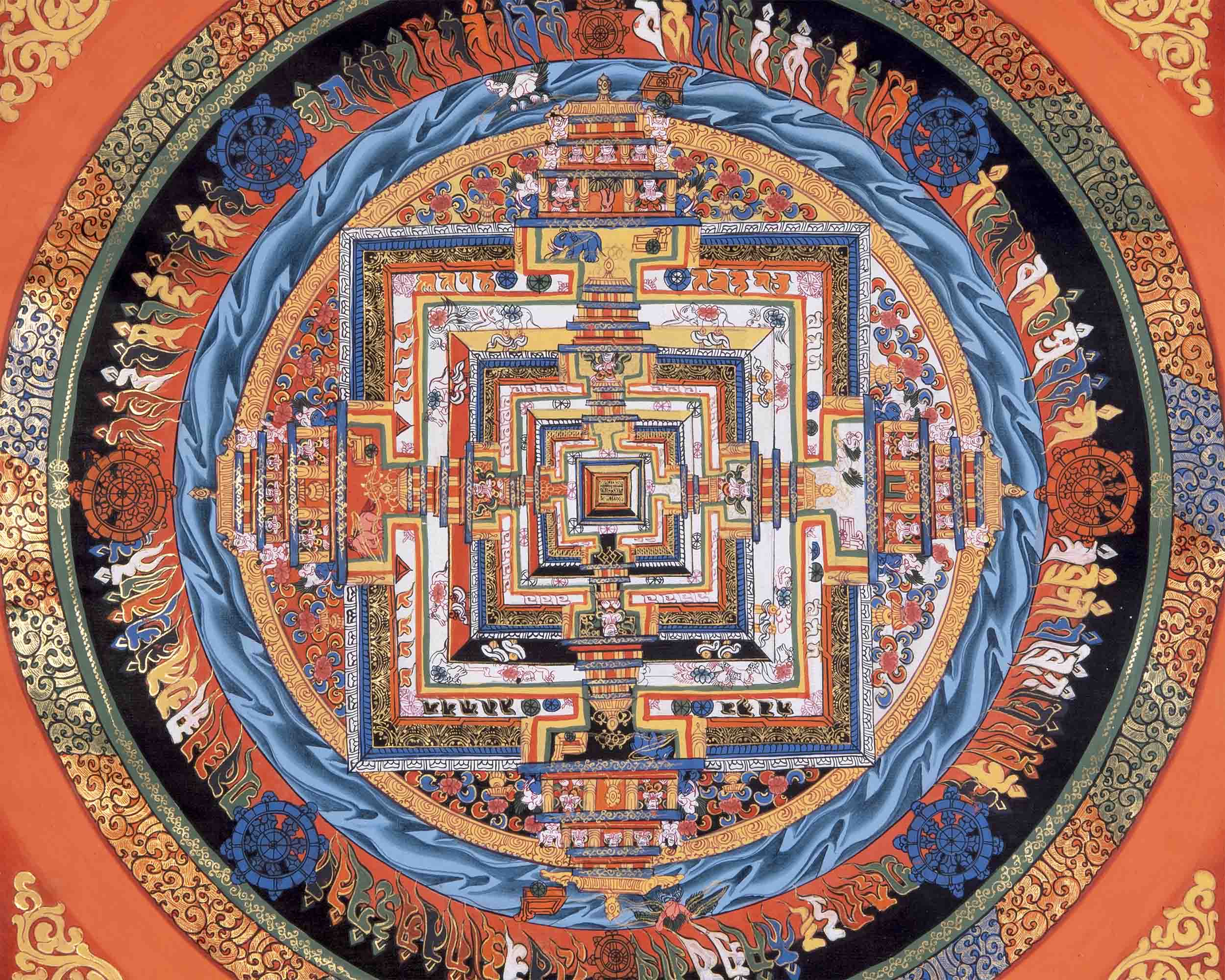 Kalachakra Mandala With Brocade | Wall Decoration (Inactive Product)