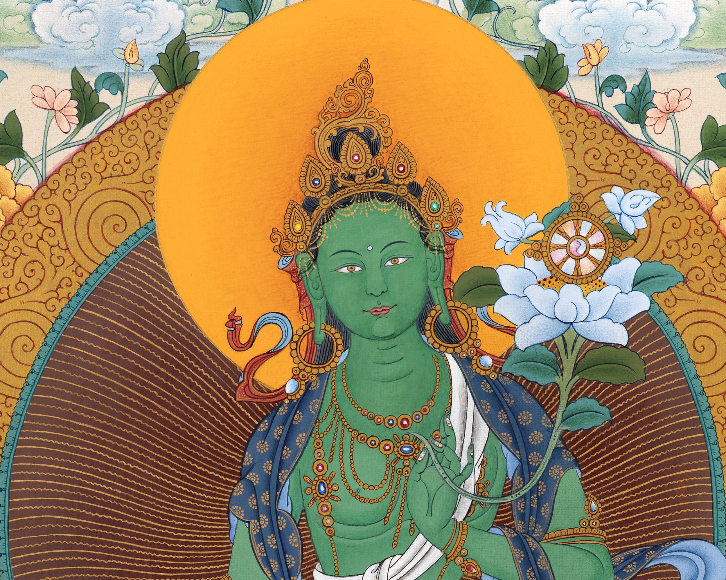 21 Taras Mandala of the Chandragomin Tradition | Twenty-One Tara Thangka Painting