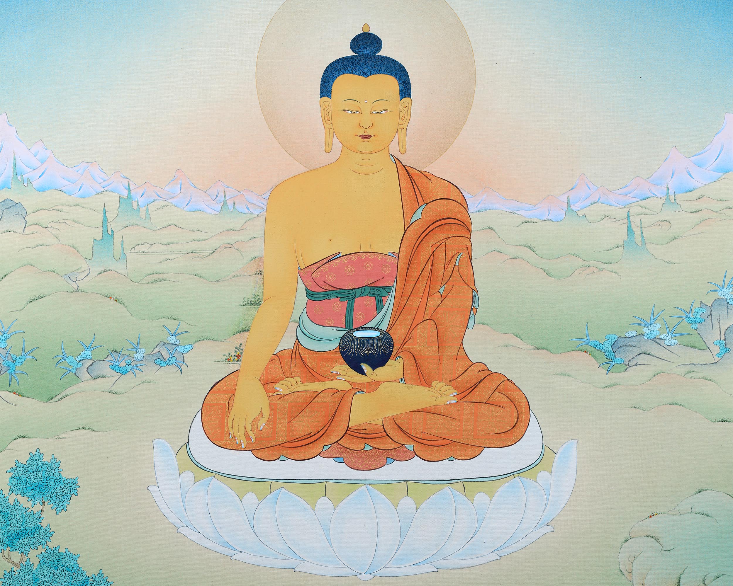 Buddha Shakyamuni, Tibetan Thangka Art