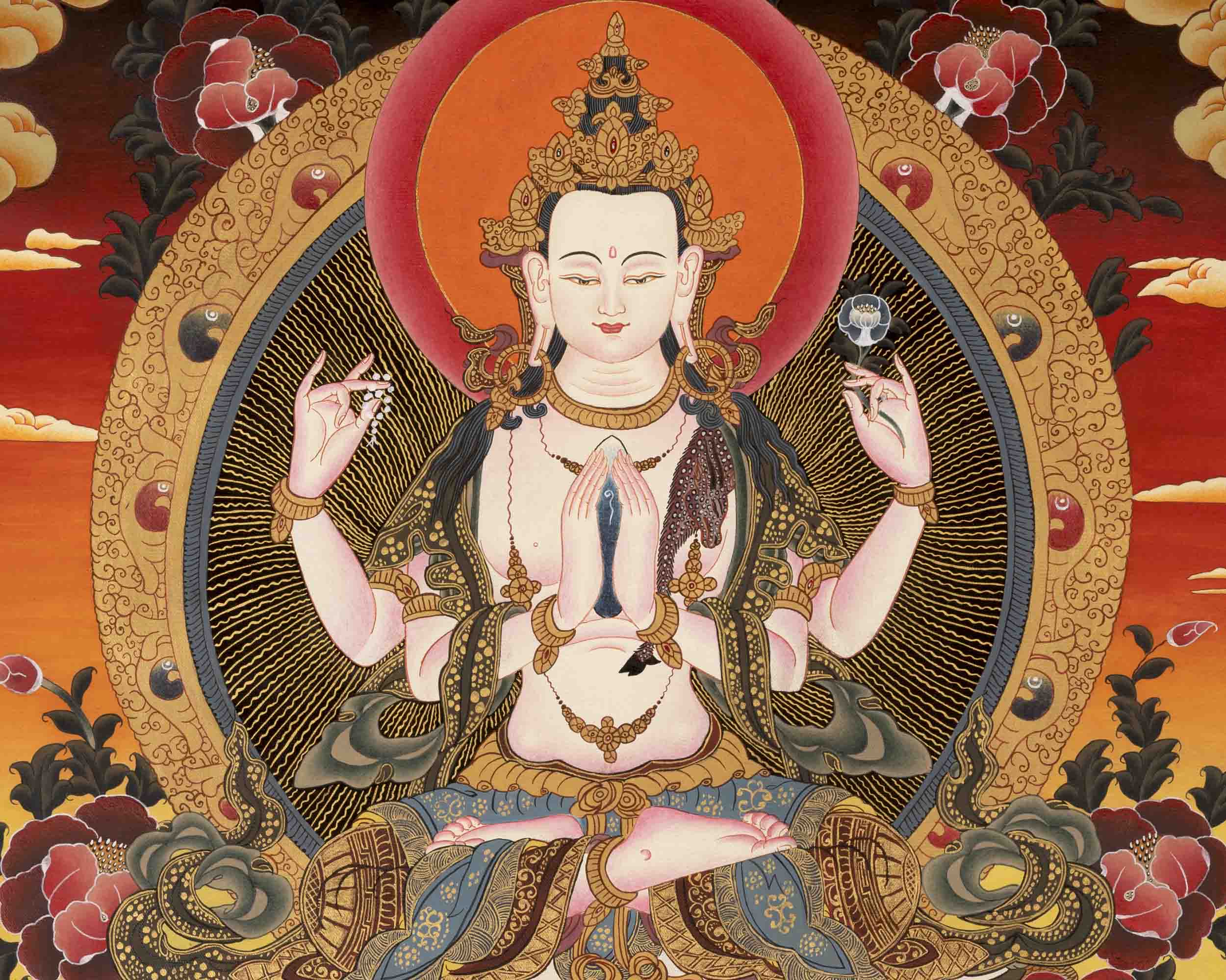 Chenresig Thangka | Traditional Artwork | Wall Decors