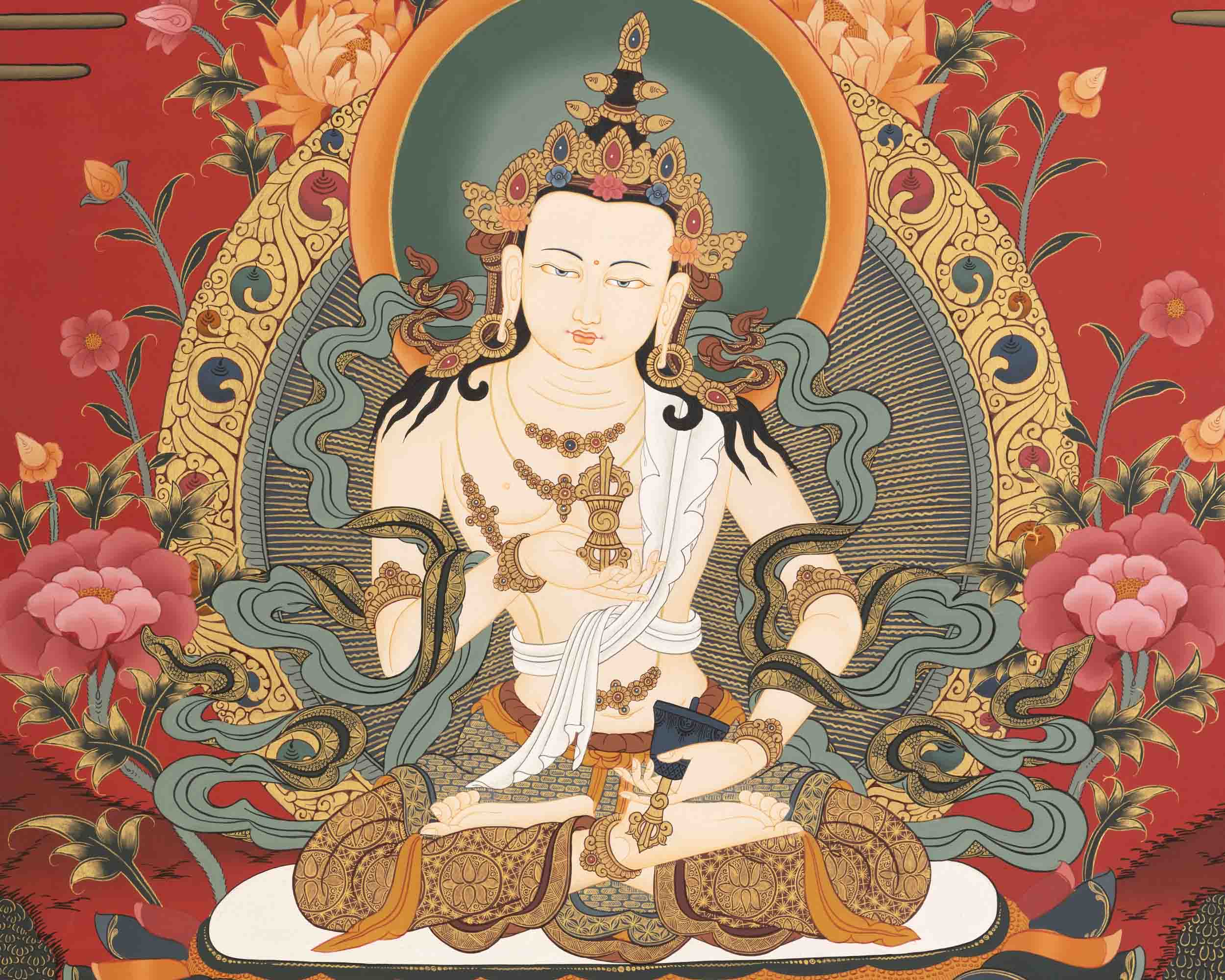 Vajrasattva Dorje Sempa Thangka | Tibetan Traditional Paint