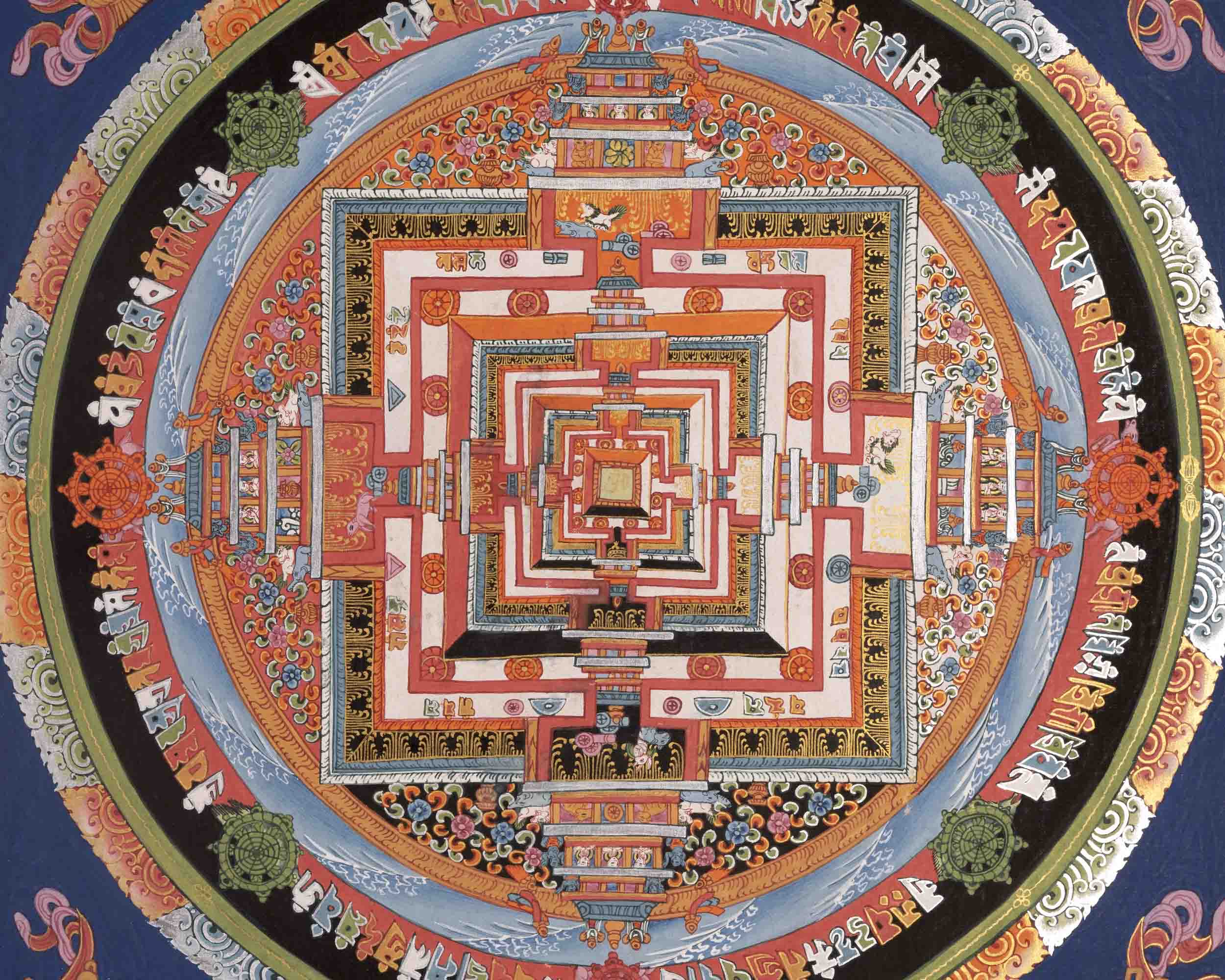 Traditional Kalachakra Mandala | Tibetan Thangka | Wall Decors