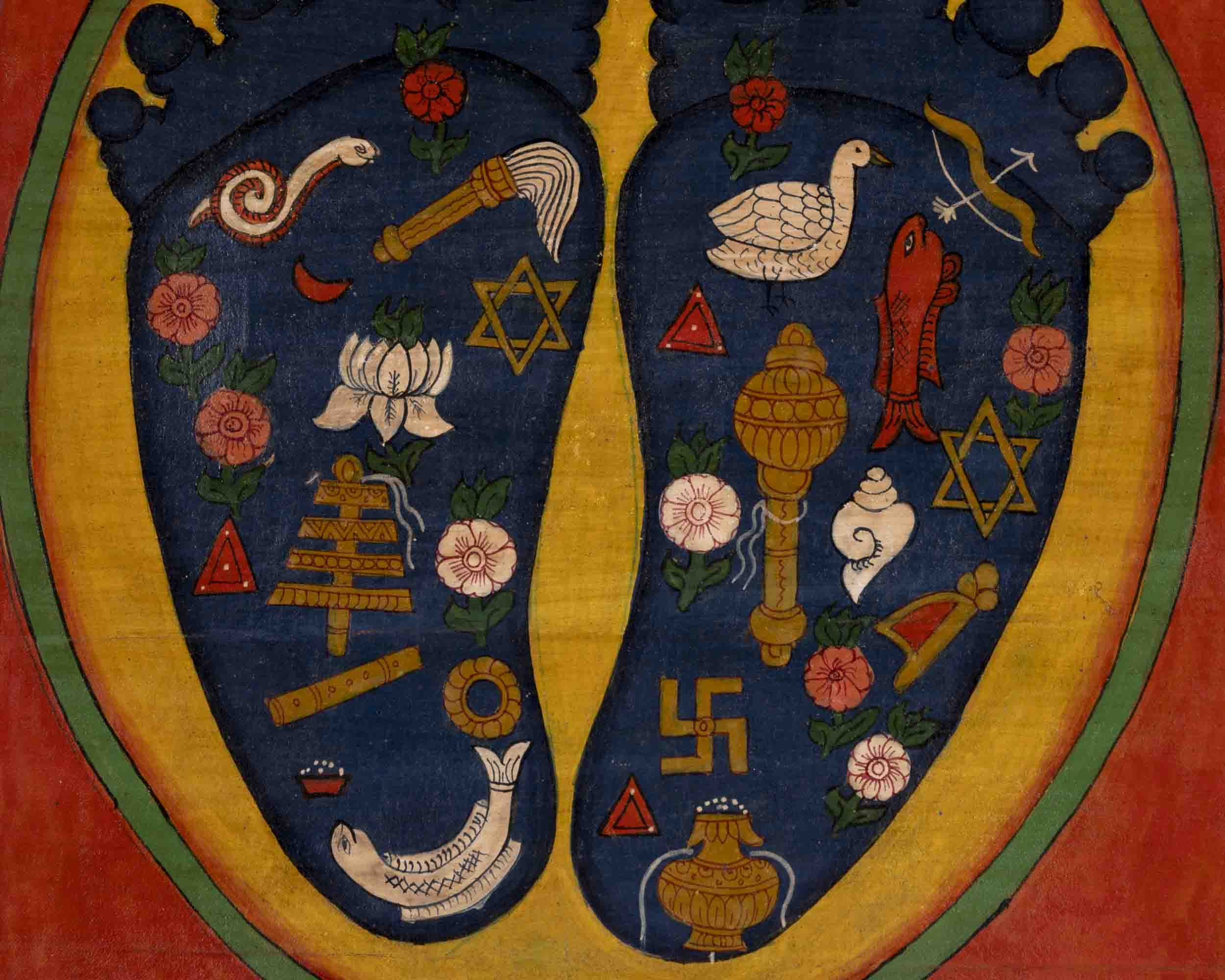 Gautam Buddha's Feet Thangka | Religious Artwork | Wall Decors