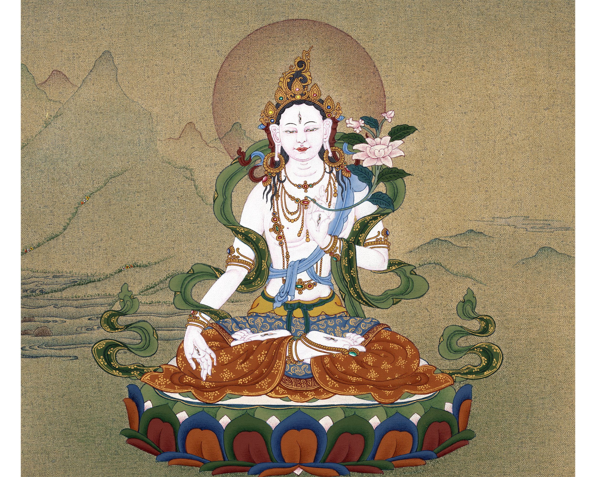 white tara thangka