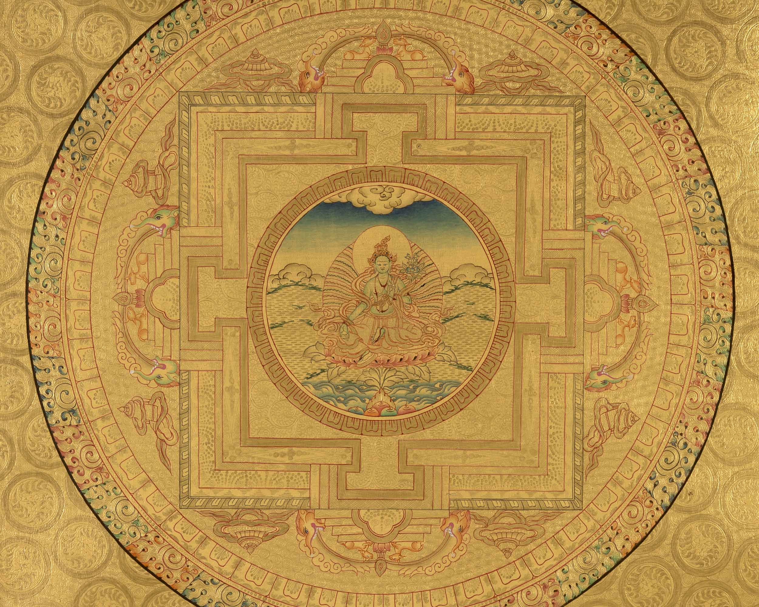 Green Tara Mandala |Tara Goddess Thangka