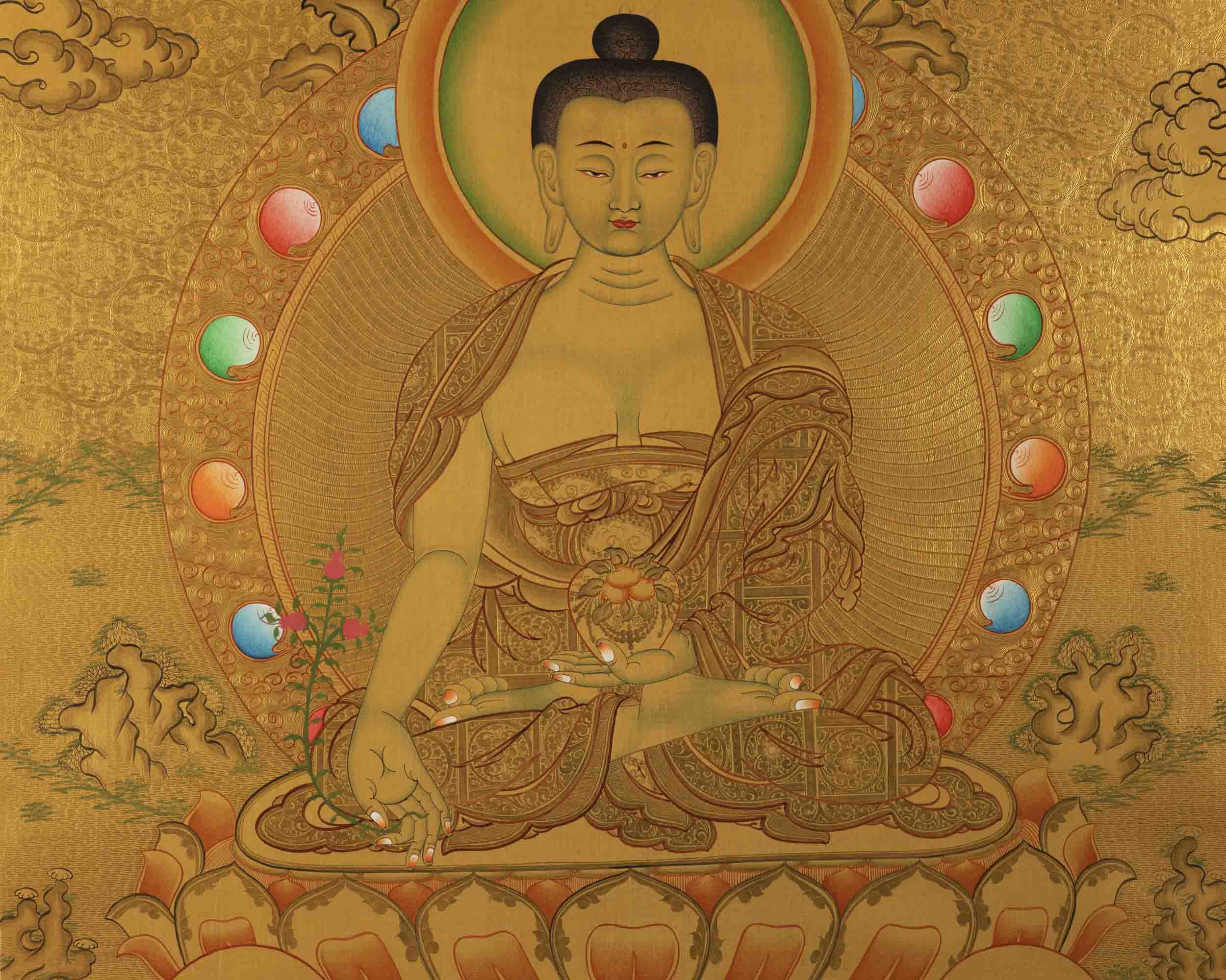 Healing Buddha Thangka | Bhaisajyaguru Thangka | Wall Hanging Decors