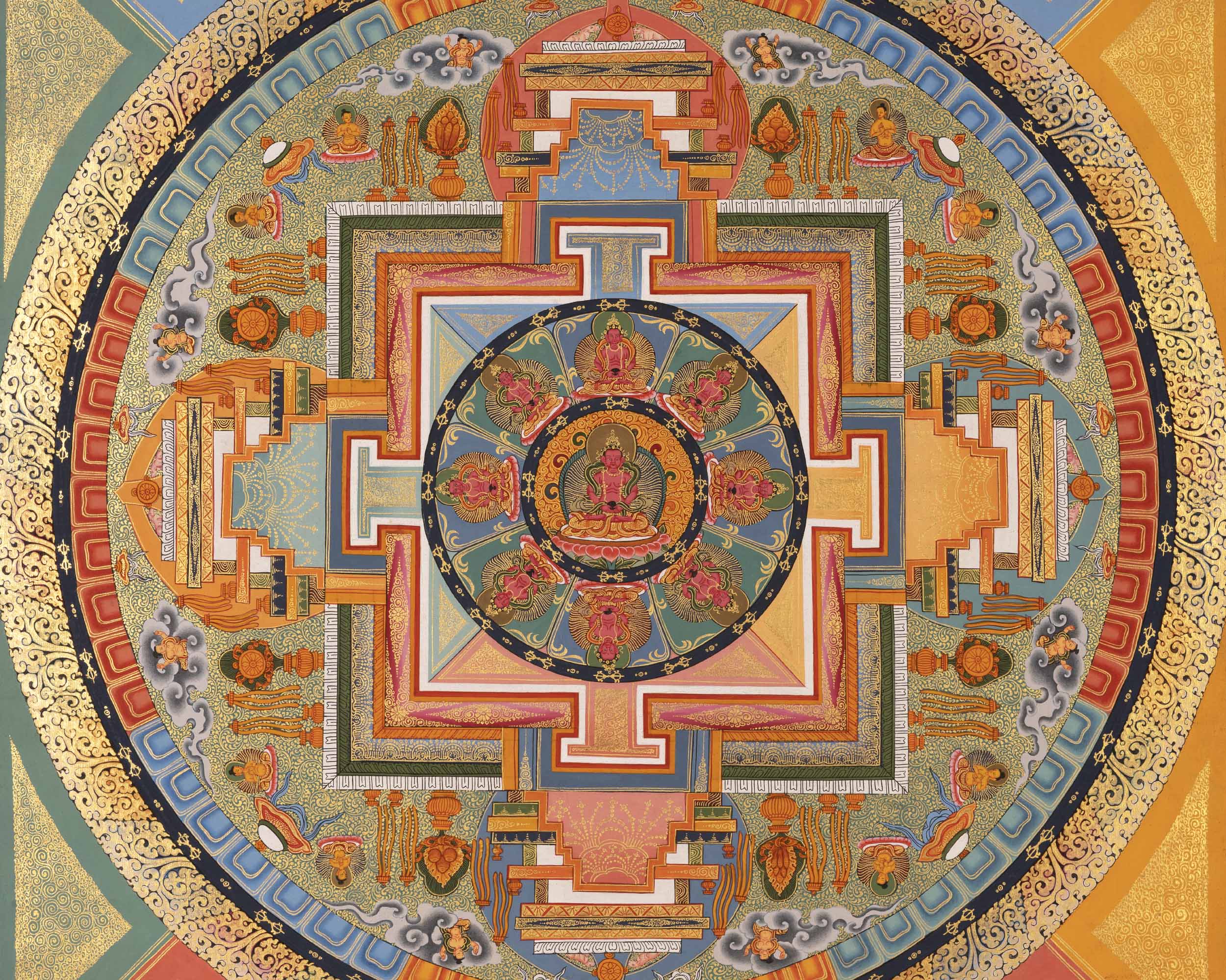 Amitayus Buddha Mandala Thangka | Long Life Granting Deity
