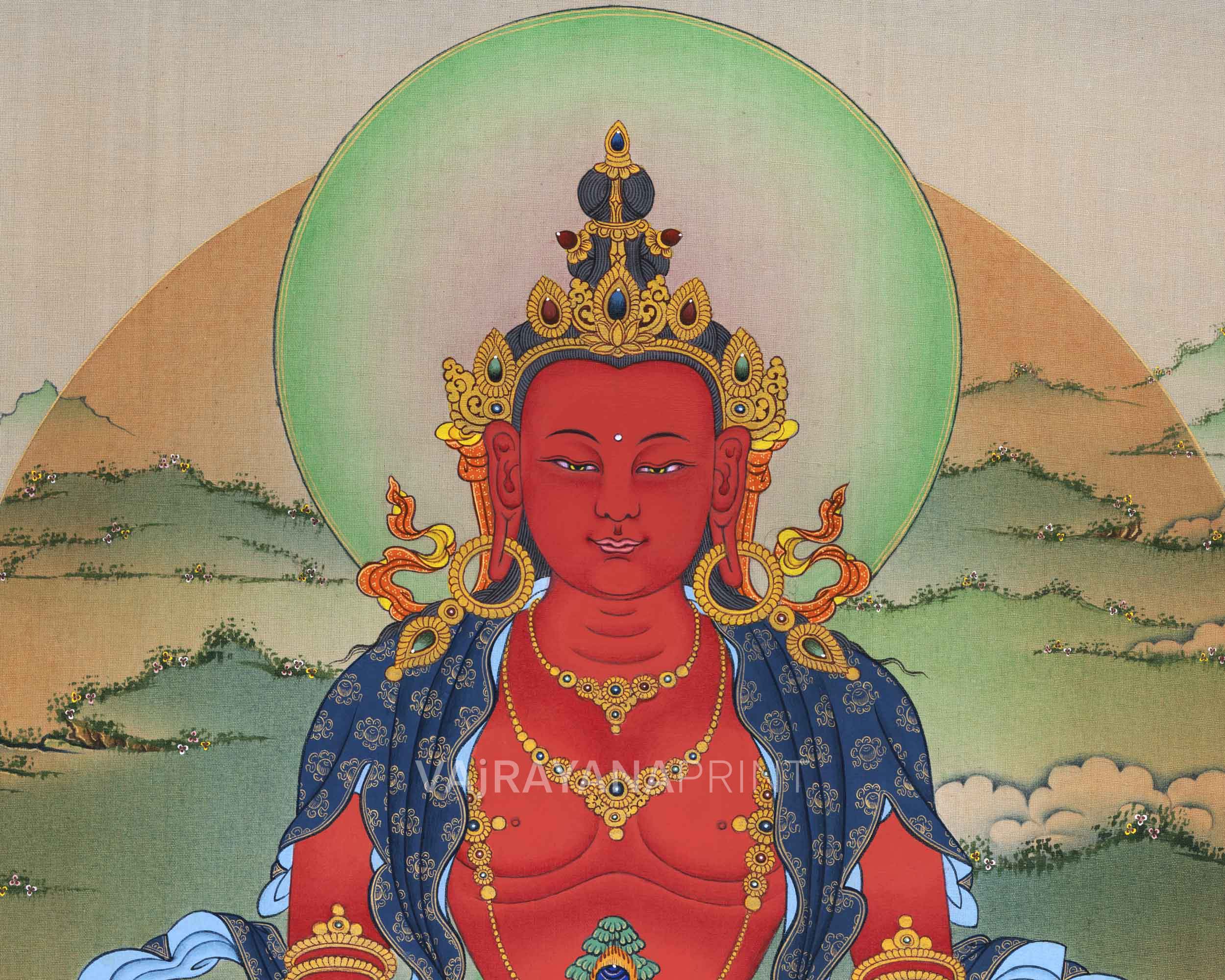 Buddhist Deity Amitayus Long Life Practice Print | High Quality Giclee Print | Spiritual Room Decoration