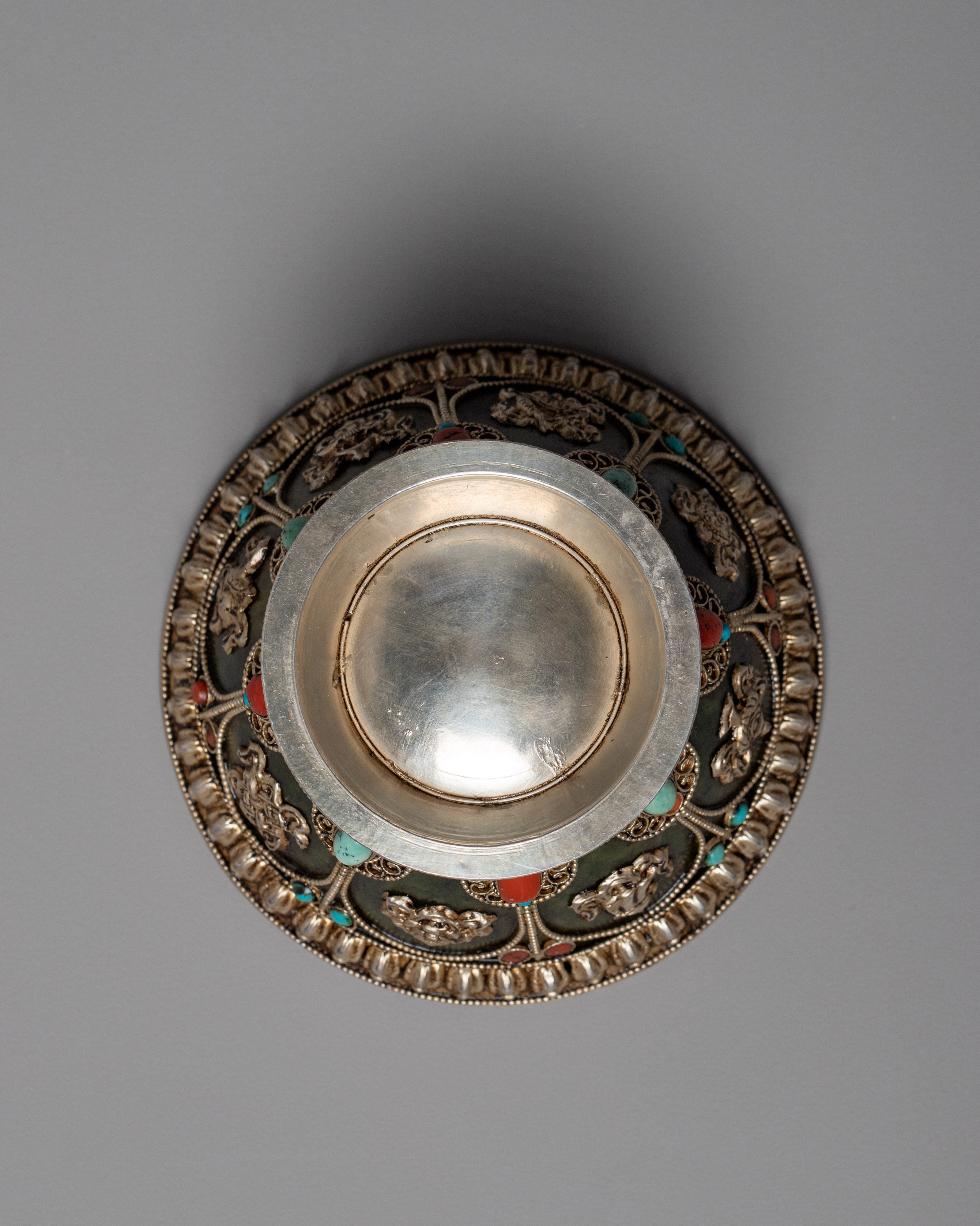 Buddhist Offering Bowl | Nepal Crafts | Religious Home Decor