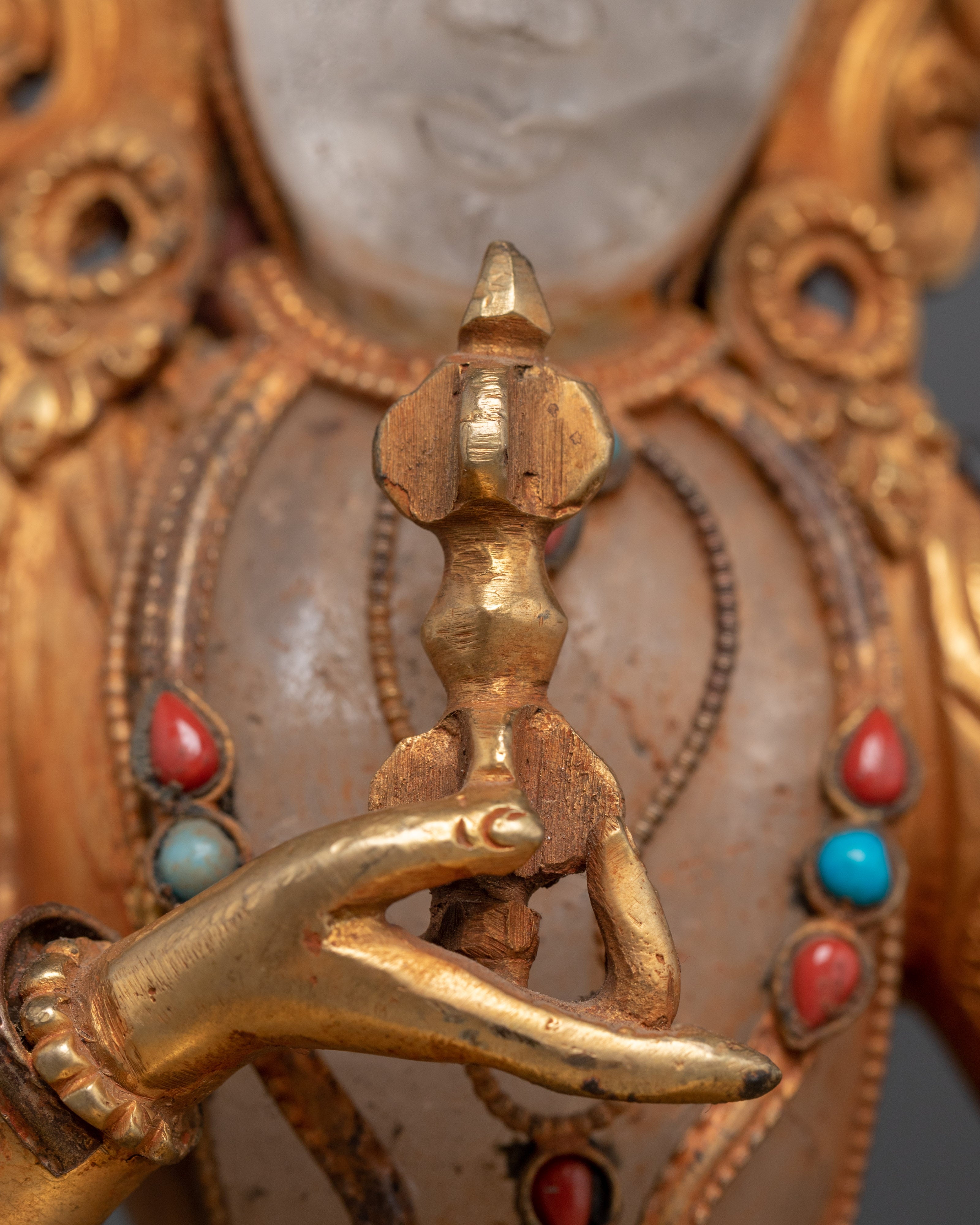 Crystal Vajrasattva Statue | Tibetan Copper Body Statue
