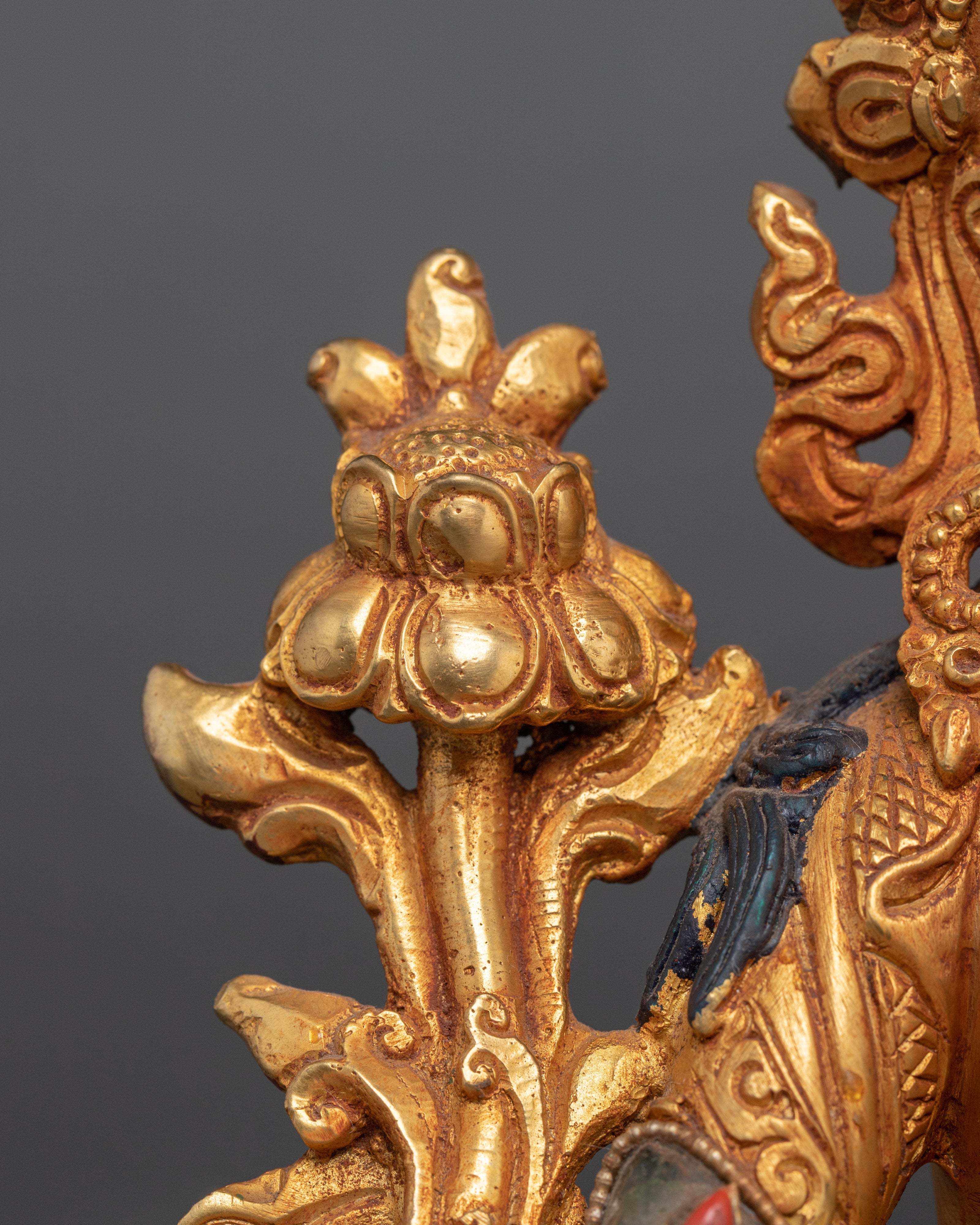 Green Tara Crystal Statue | Handcarved Religious Art | Traditional Decor