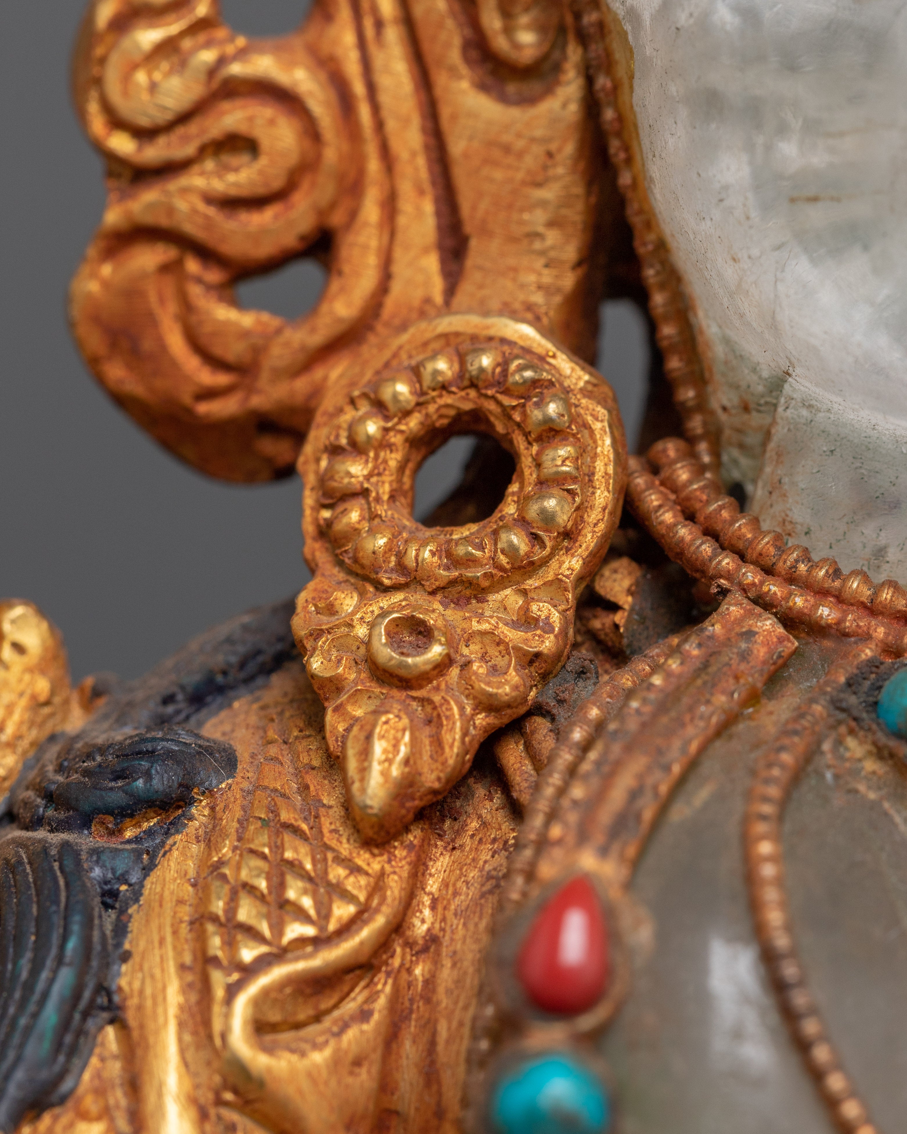 Green Tara Crystal Statue | Handcarved Religious Art | Traditional Decor