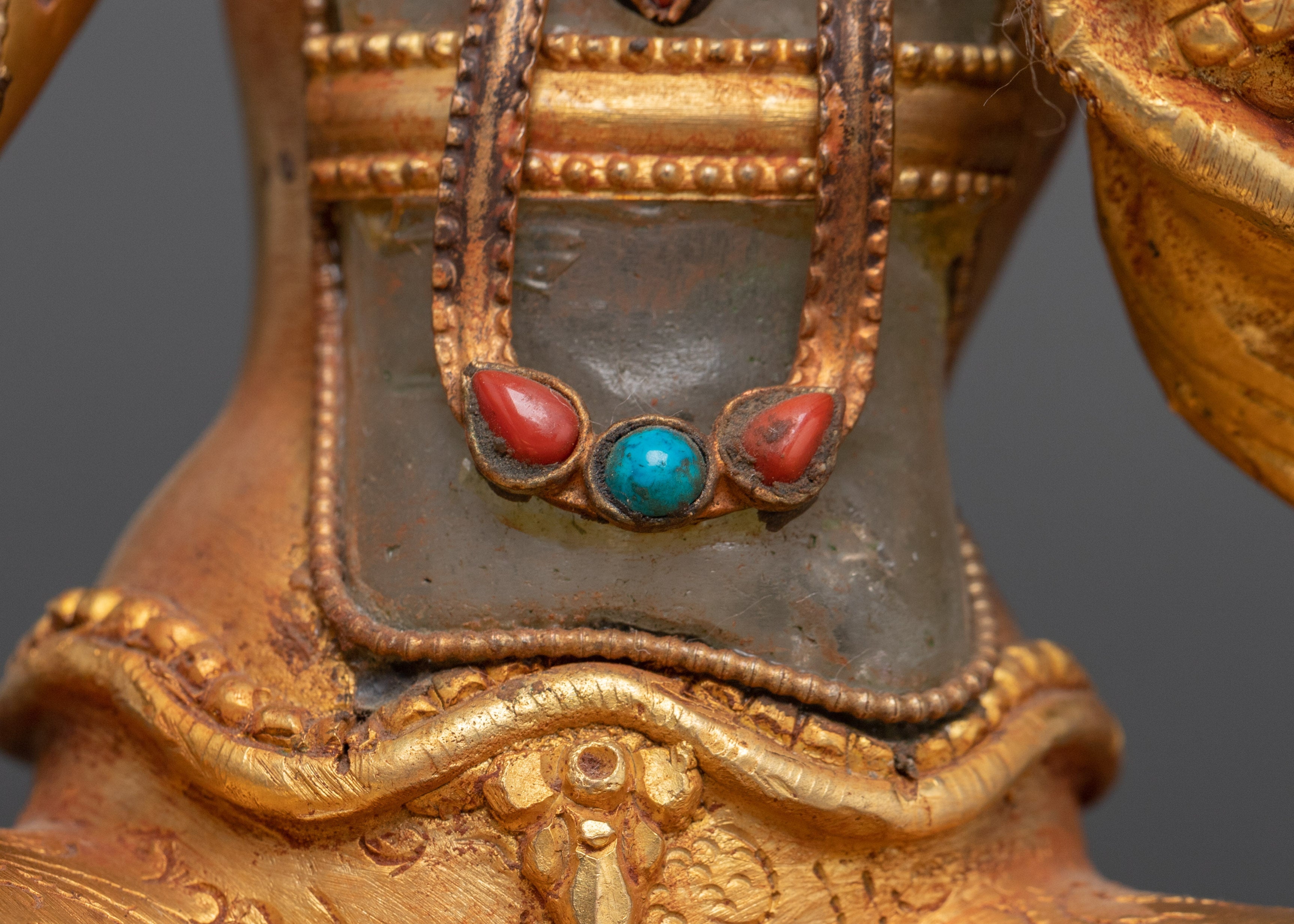 Green Tara Crystal Statue | Handcarved Religious Art | Traditional Decor