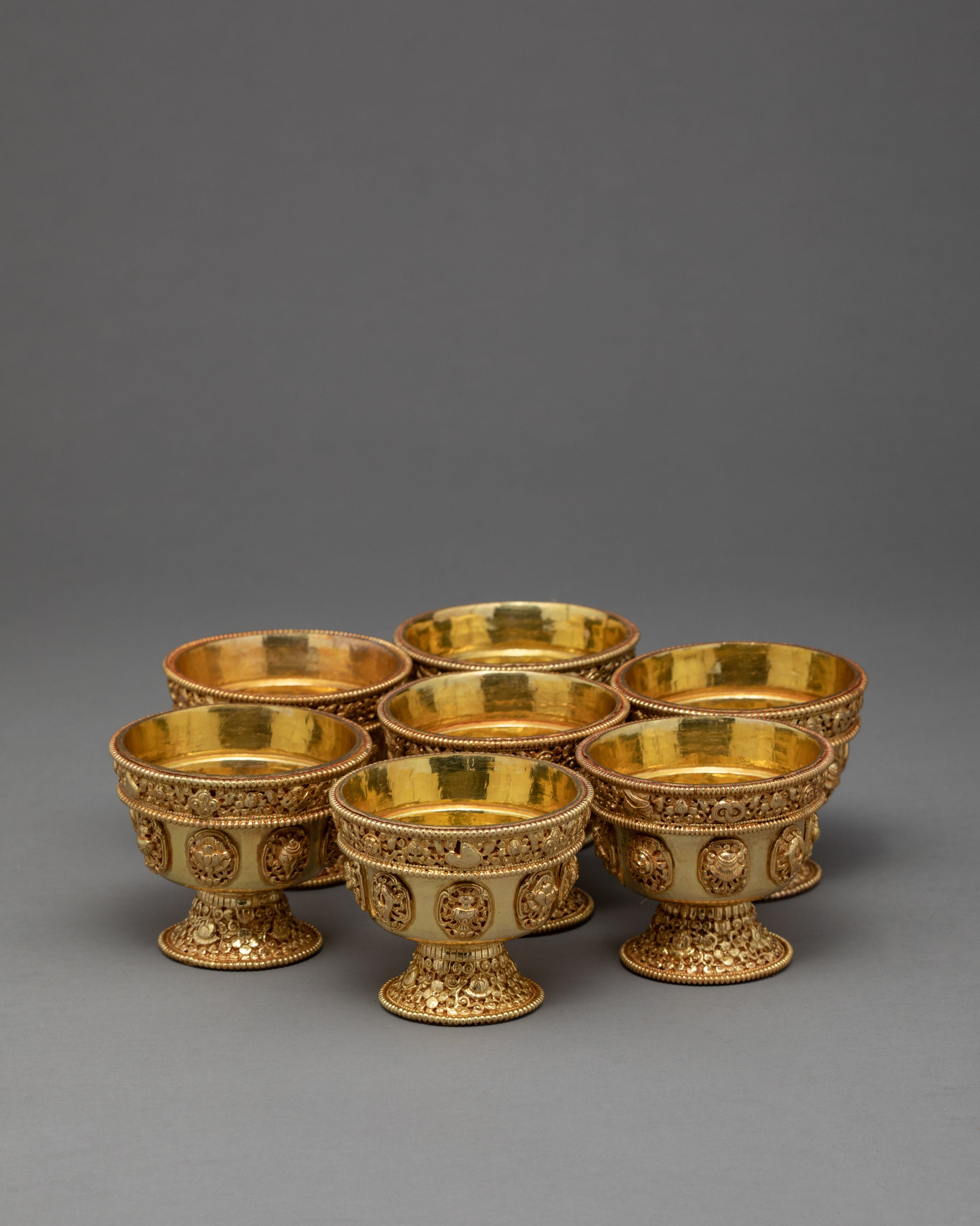 Gold Offering Bowls | Nepal Crafts | Tibetan Offering Bowl