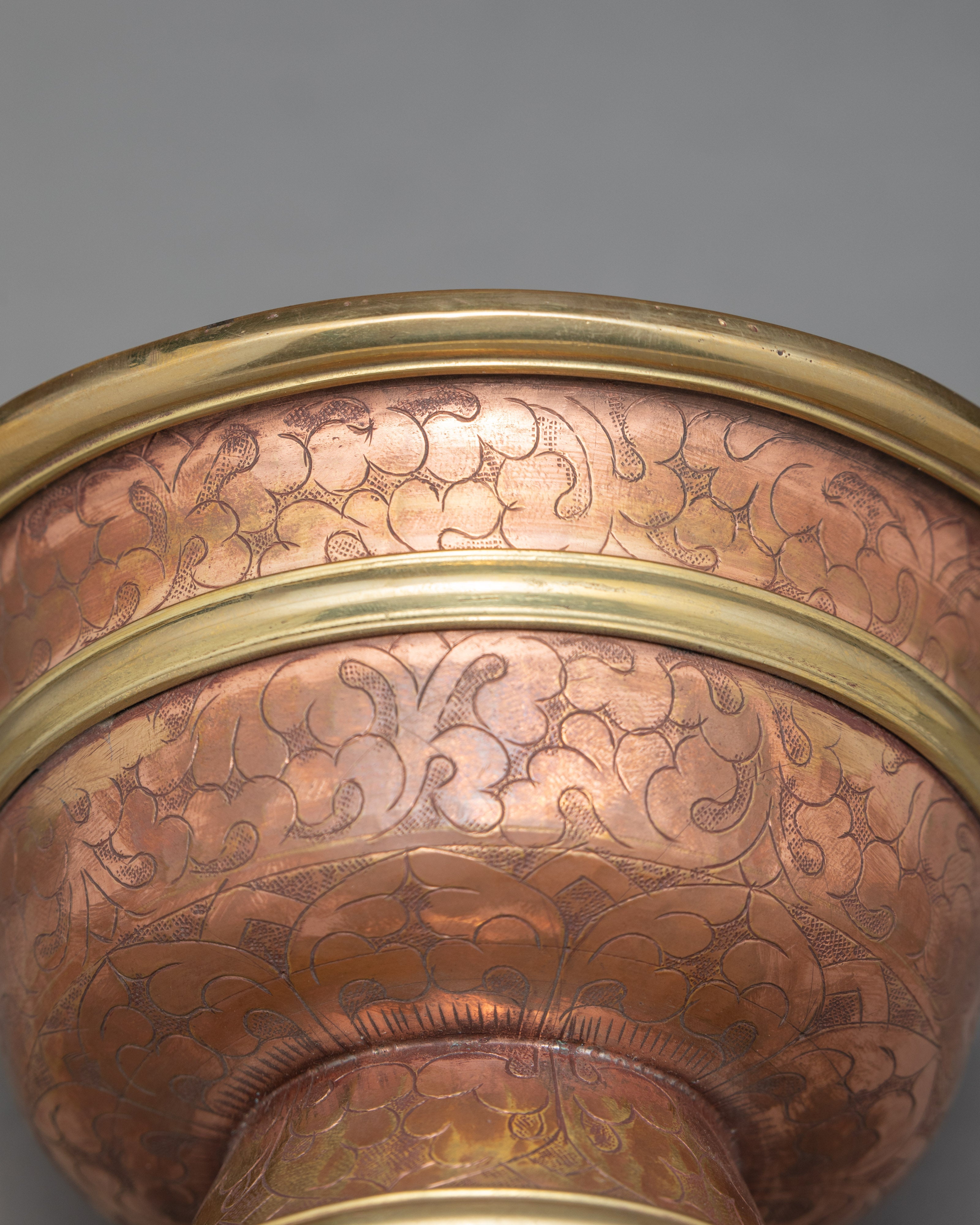 1.9" Ritual Offering Bowls | Handcarved Tibetan Yonchap