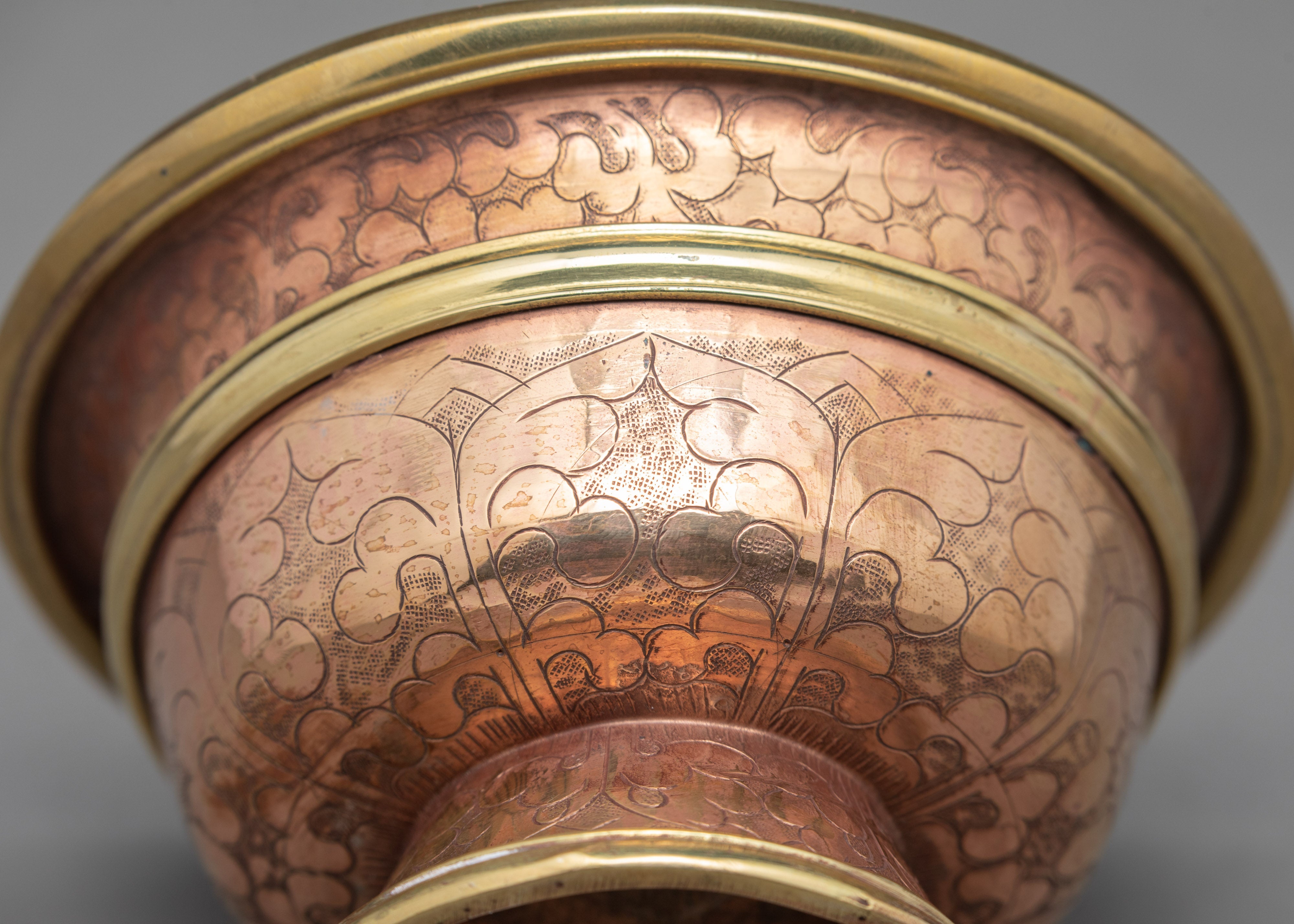 1.9" Ritual Offering Bowls | Handcarved Tibetan Yonchap