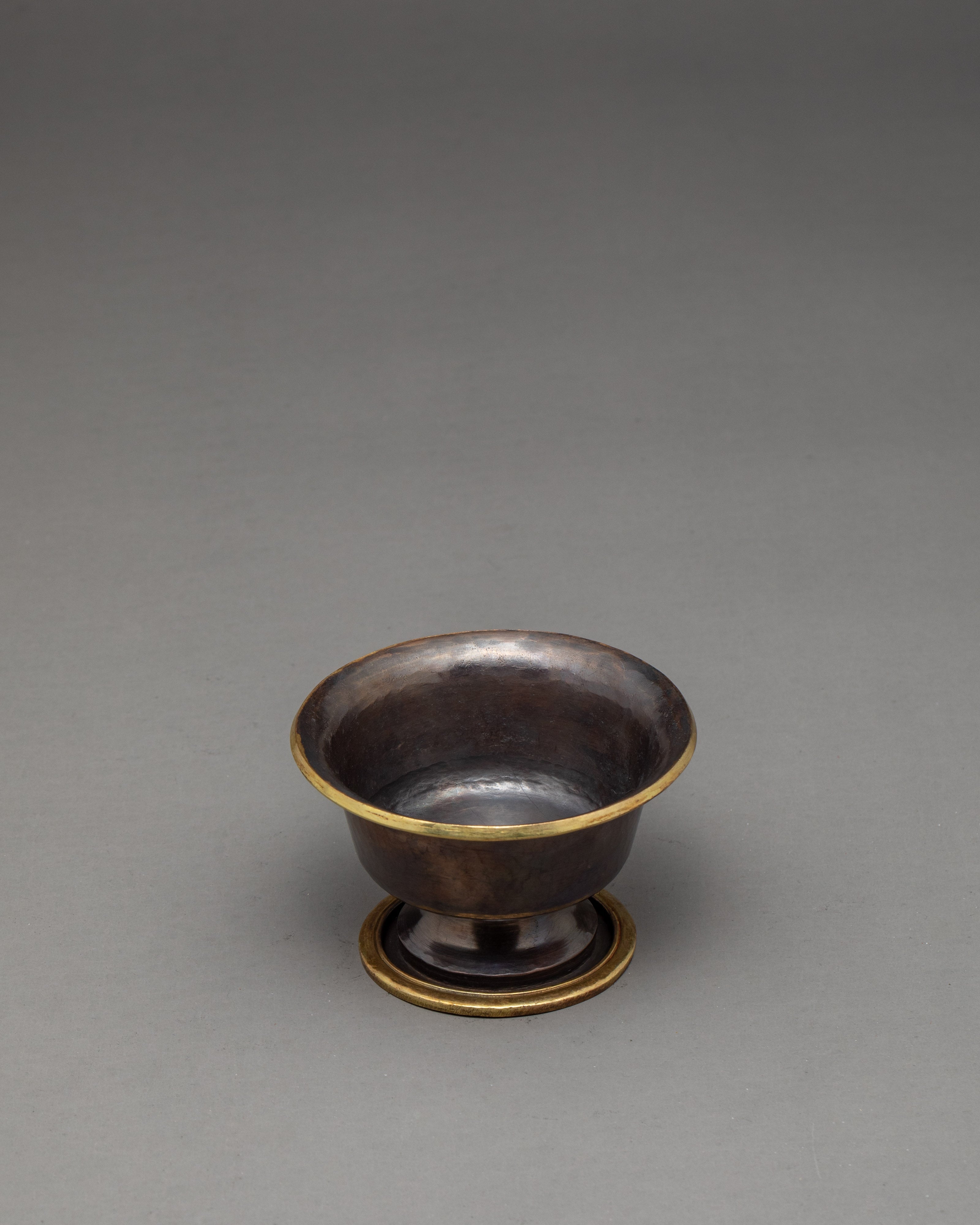 Copper Bowls Oxidized with Antique Finish | Seven Offering Bowls | Ritual Objects