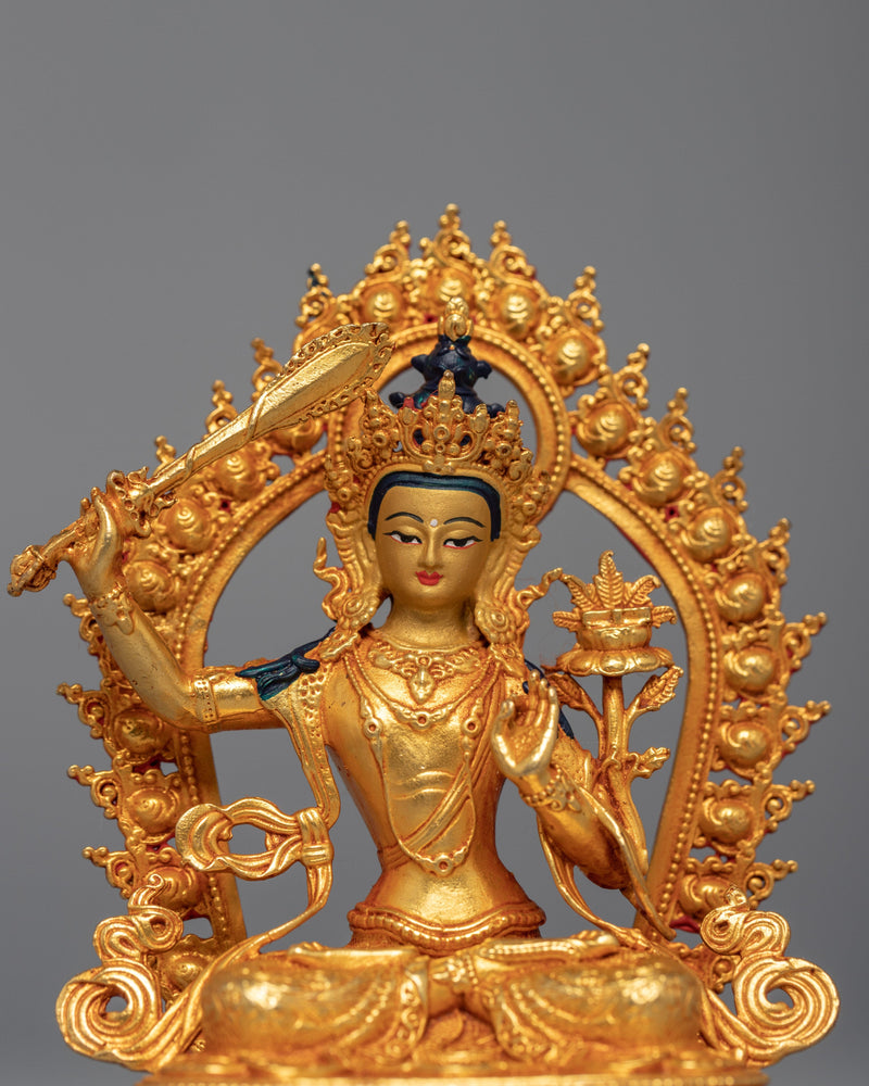 Mini Manjushri Sculpture | Bodhisattva Wisdom Deity