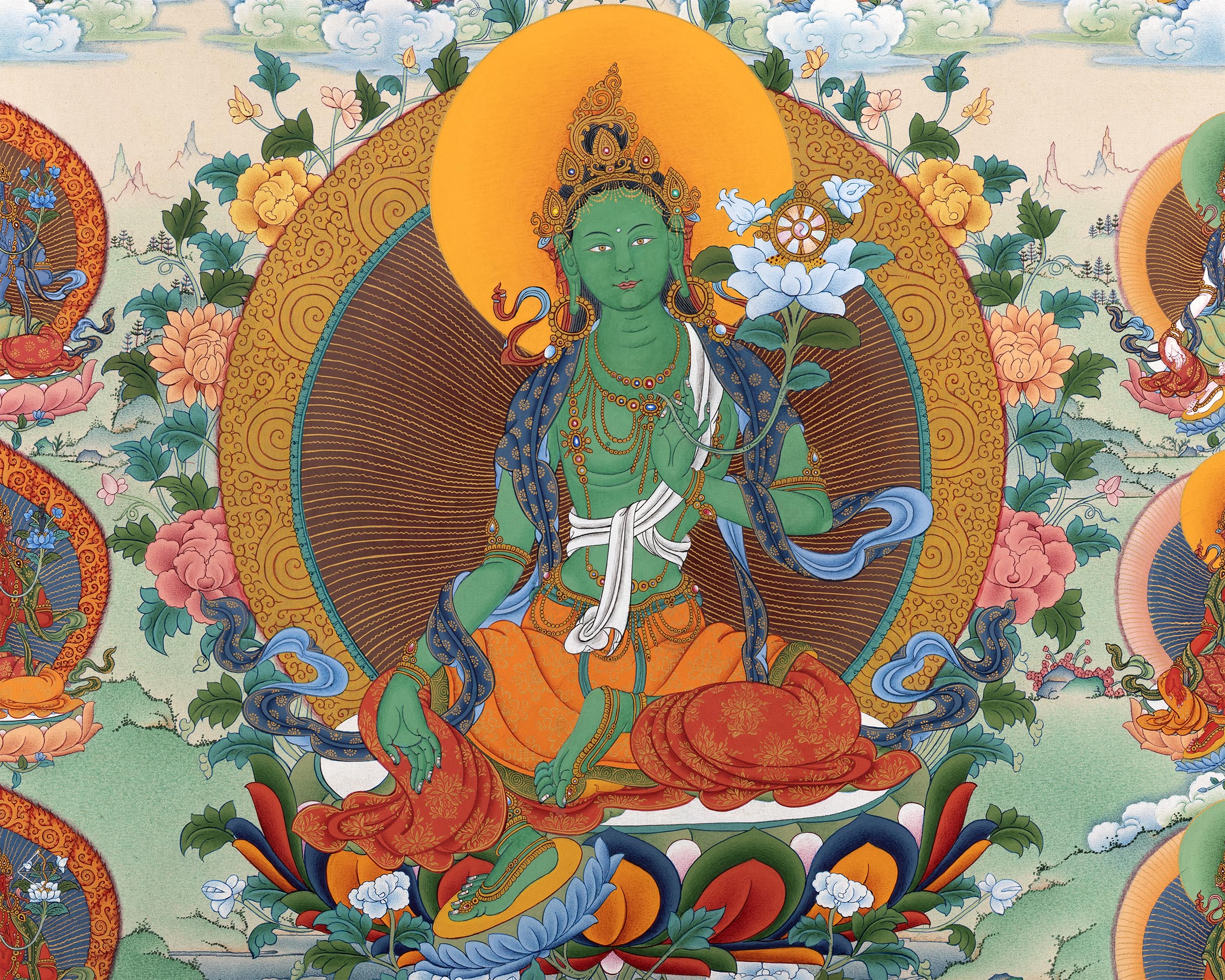 21 Tara Print | Twenty-One Tara Thangka Print of the Chandragomin Tradition