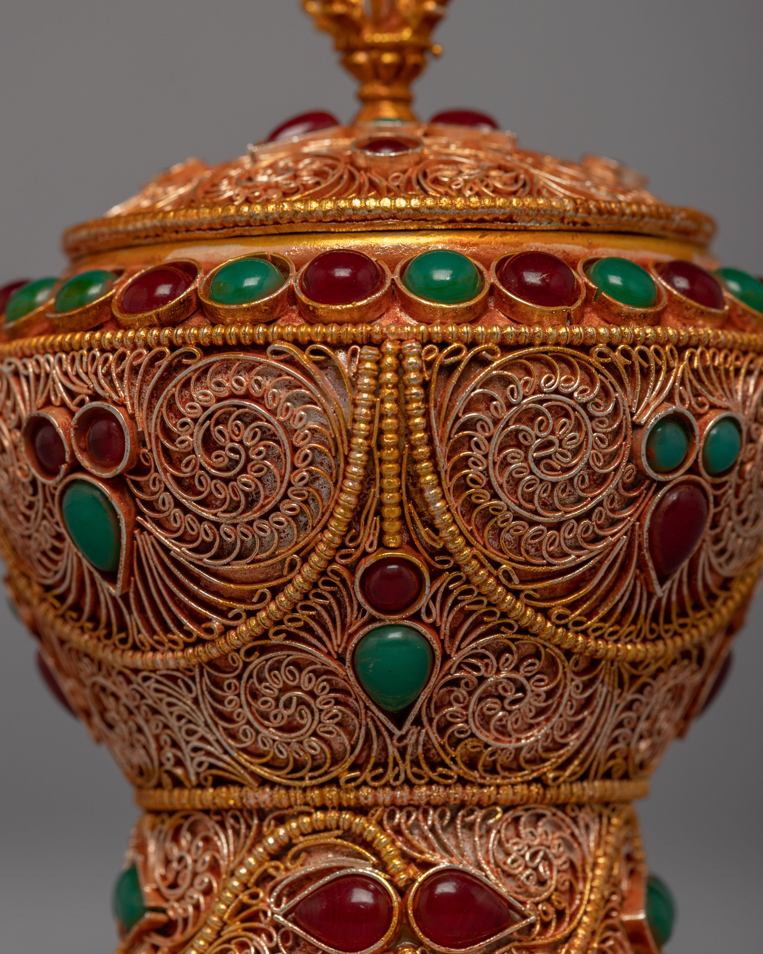 24K Gold Plated Pot | Buddhist Art