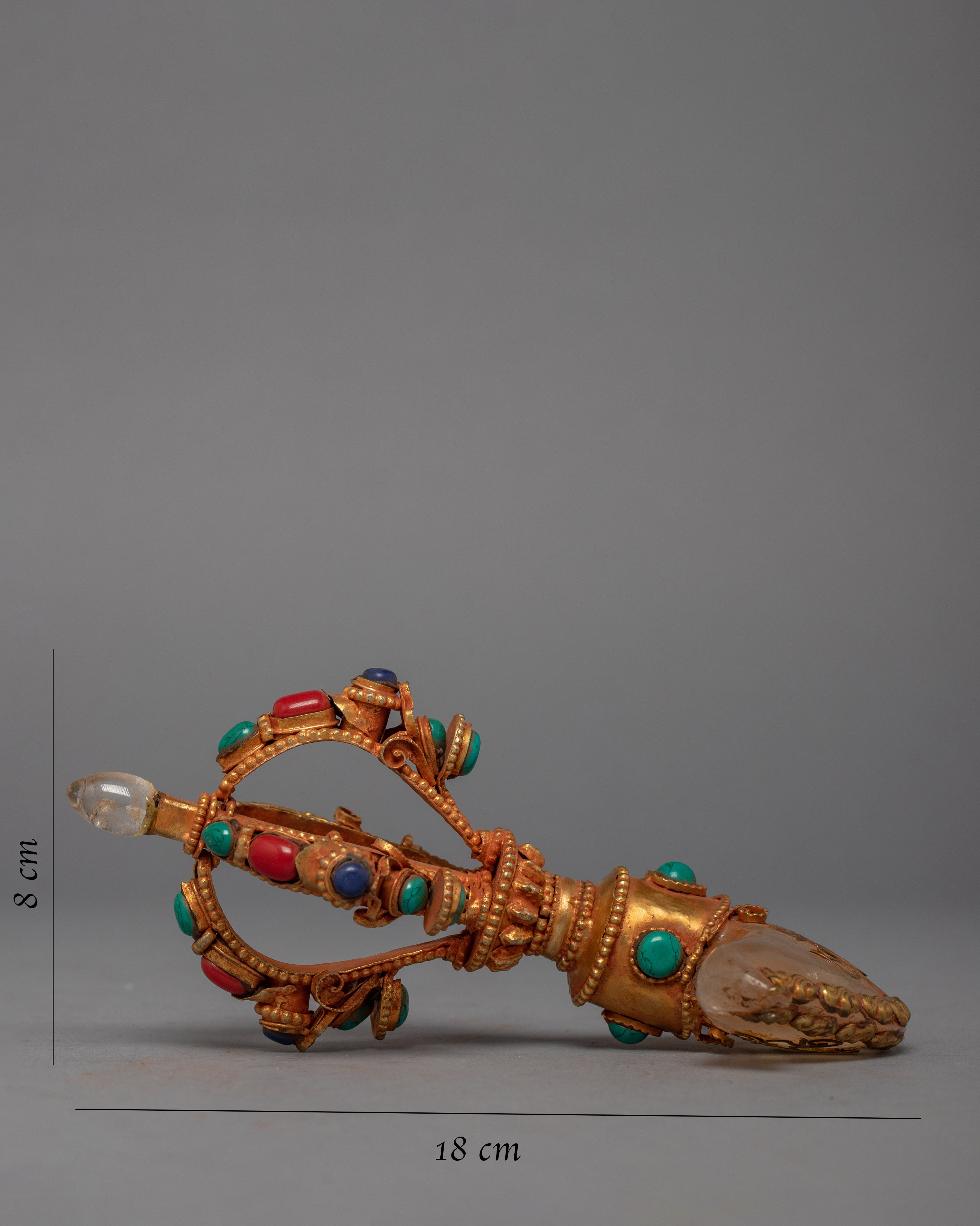 Ritual Flaying Knife | 24K Gold Plated Vajra with Kartika Knife | Ritual Objects