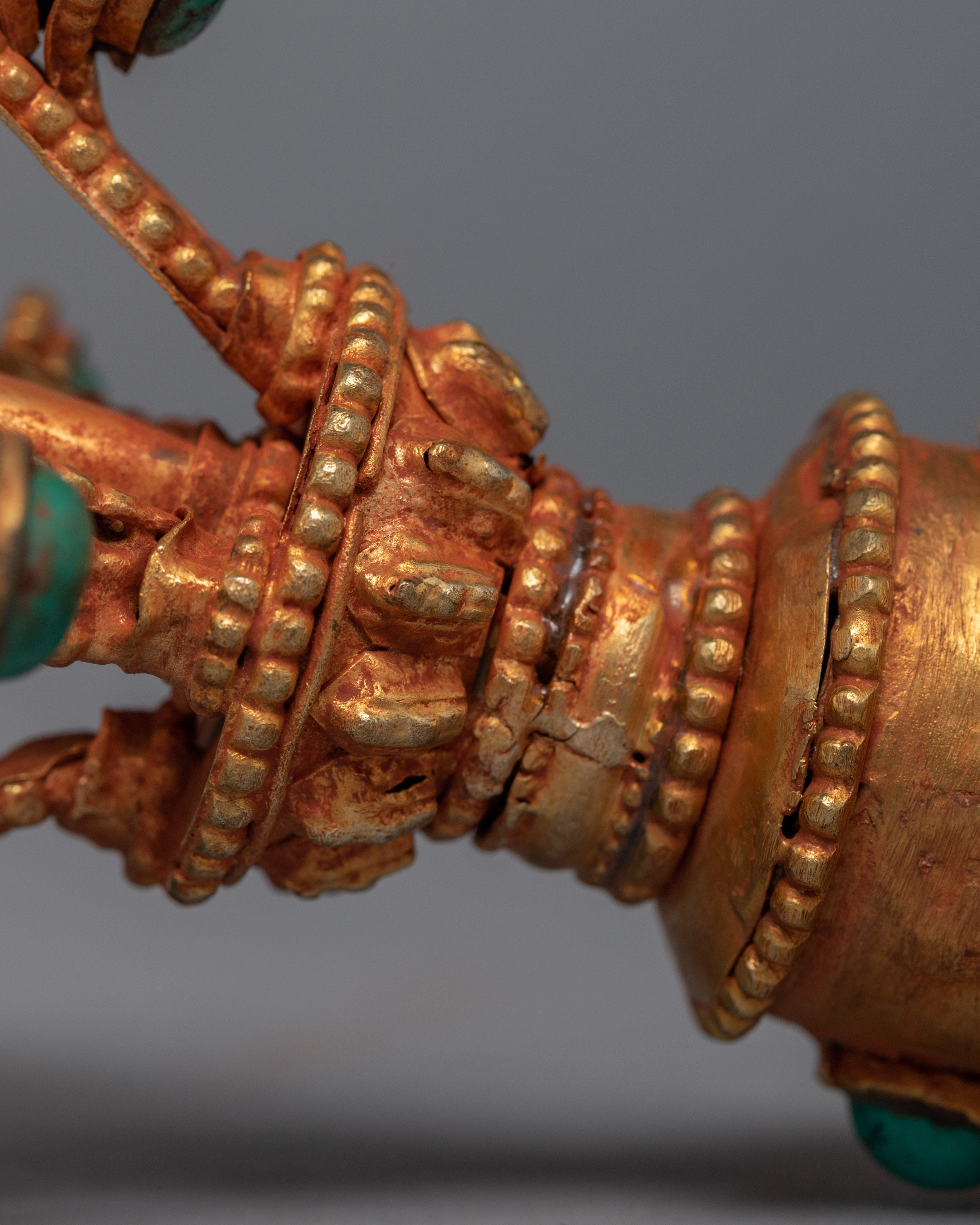 Ritual Flaying Knife | 24K Gold Plated Vajra with Kartika Knife | Ritual Objects