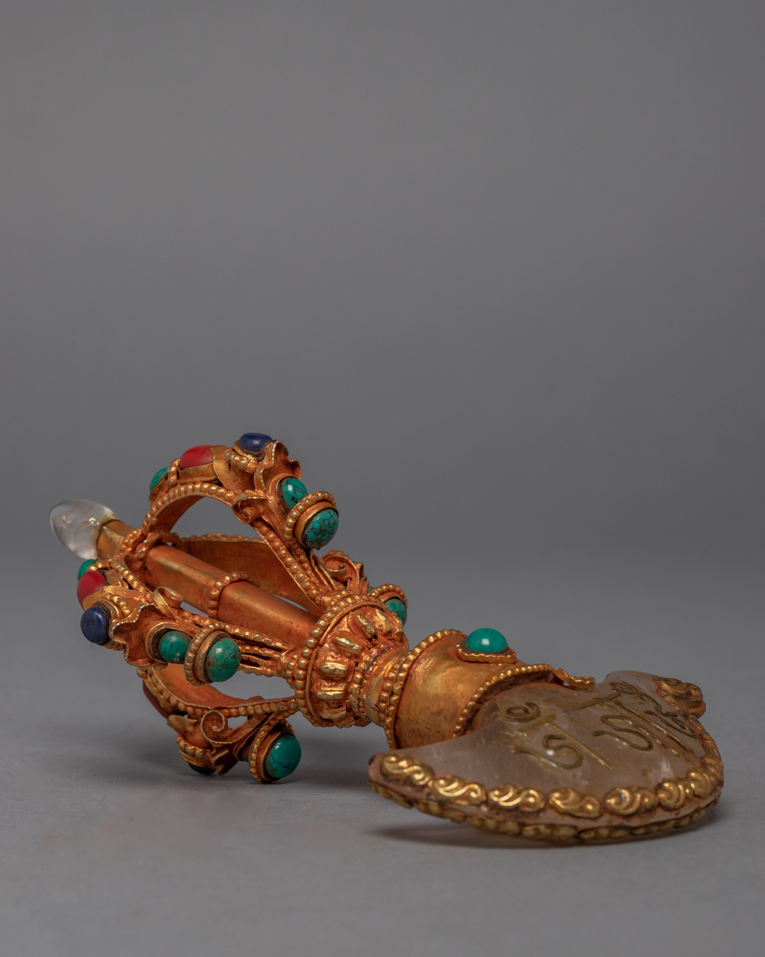 Ritual Flaying Knife | 24K Gold Plated Vajra with Kartika Knife | Ritual Objects