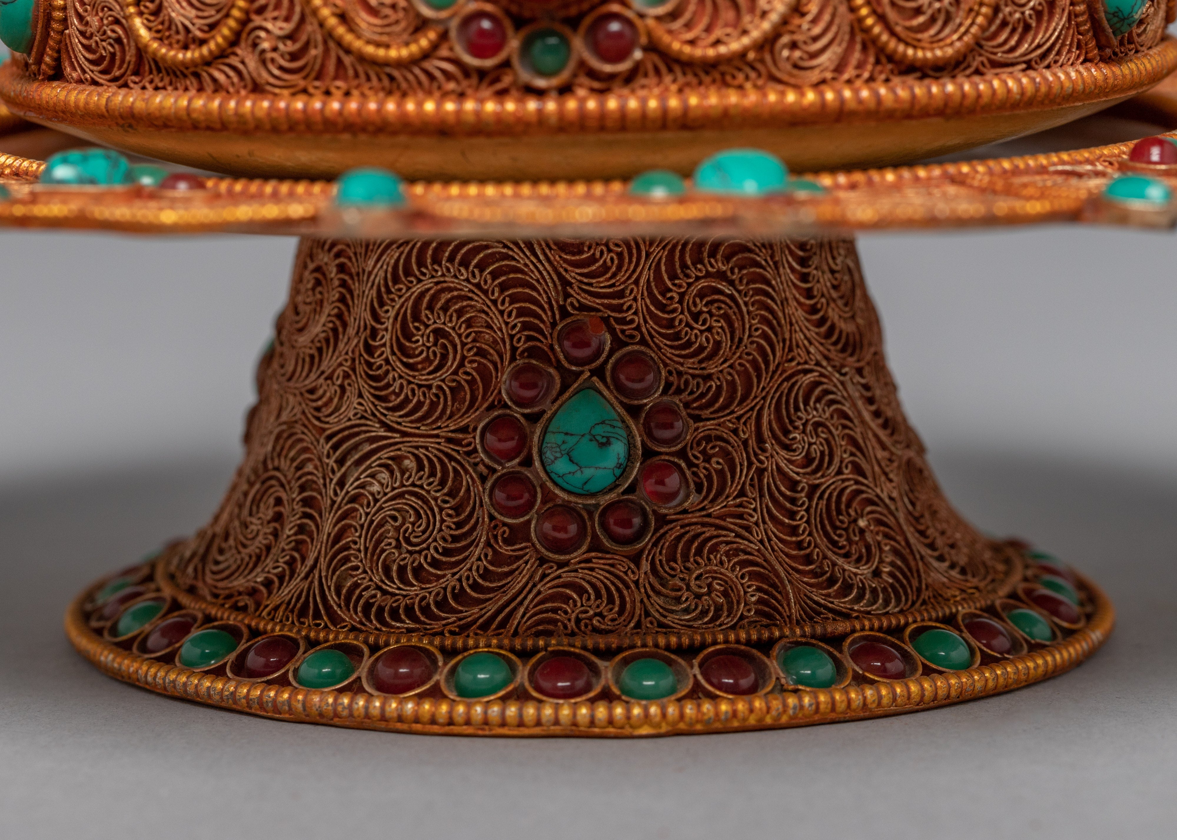 Mandala Stones Inlaid For Home Decor | 24k Gold Plated