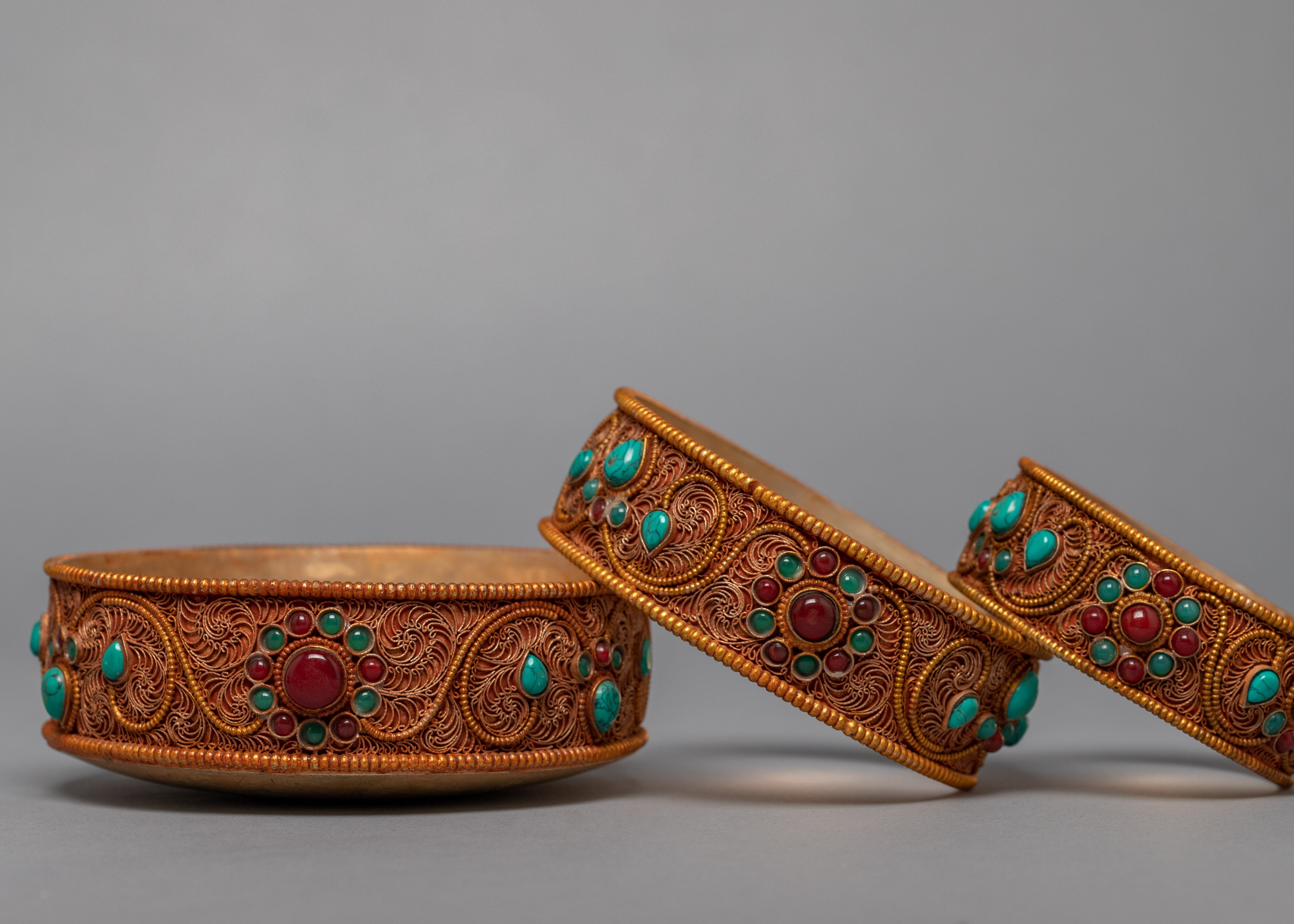 Mandala Stones Inlaid For Home Decor | 24k Gold Plated